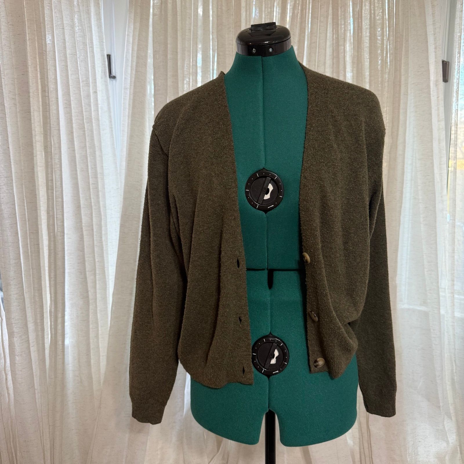 Other A New Day Olive Green Button-Up Cardigan | Sz M Size M / US 6-8 / IT 42-44 - 2 Thumbnail