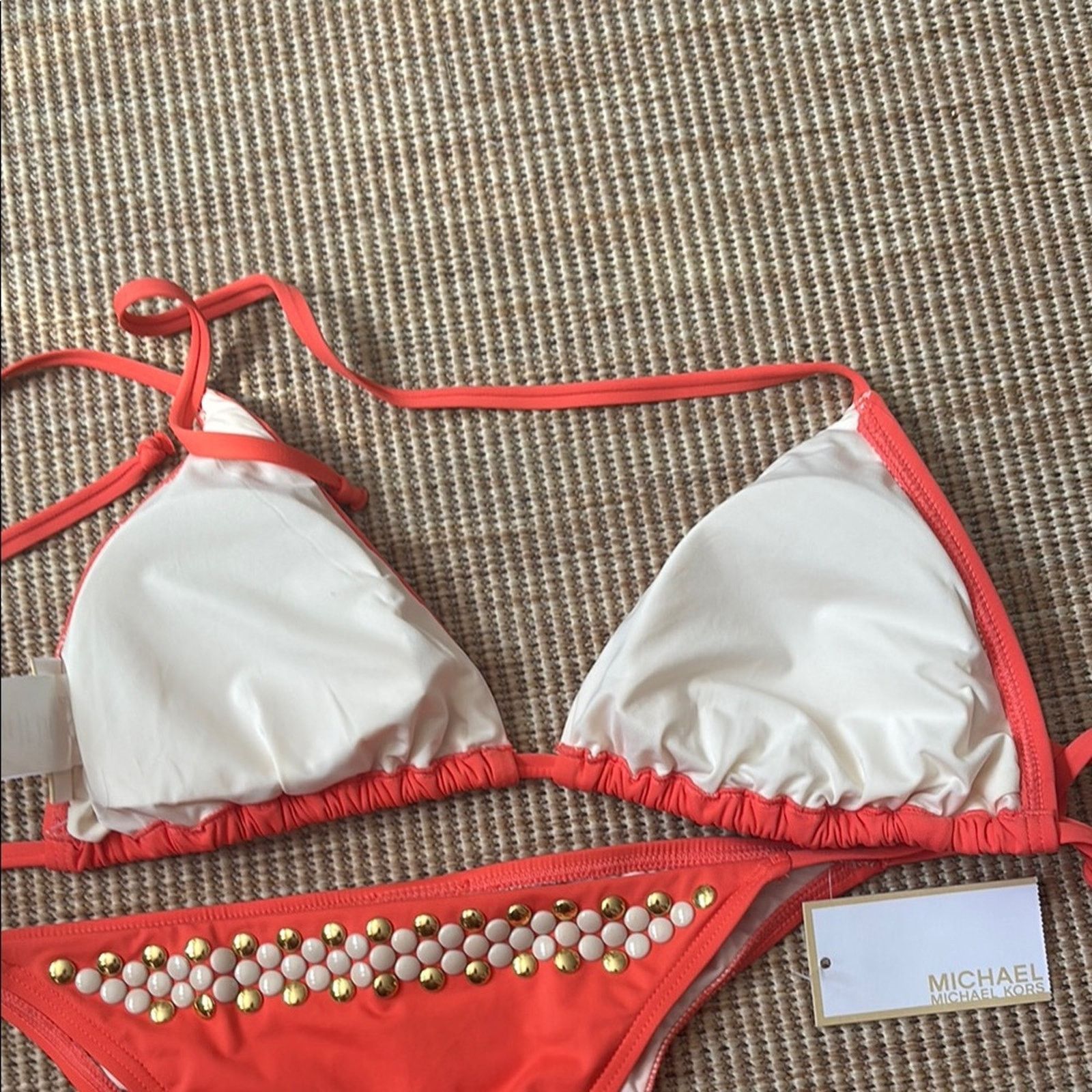 Michael Kors NWT Michael Kors Bikini with White and Gold Accents Size M Size ONE SIZE - 10 Thumbnail