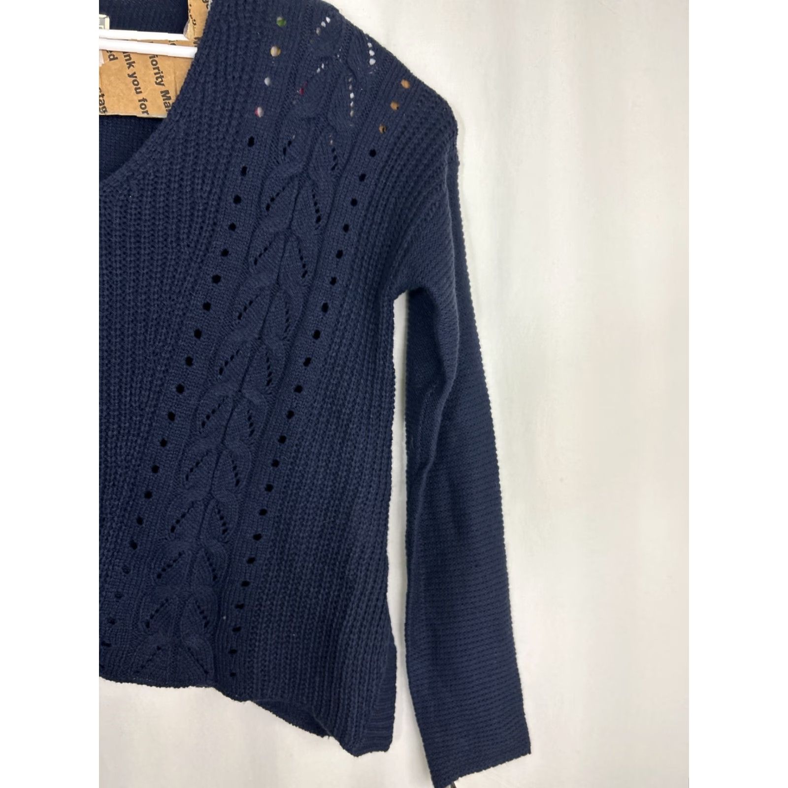 Converse Converse One Star Womens Sweater V-Neck Pullover Navy Blue M Size M / US 6-8 / IT 42-44 - 4 Thumbnail