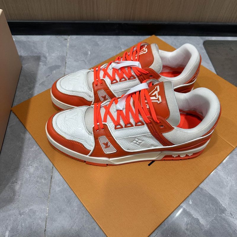 Louis Vuitton Trainer Orange Low-Top Sneakers 0079