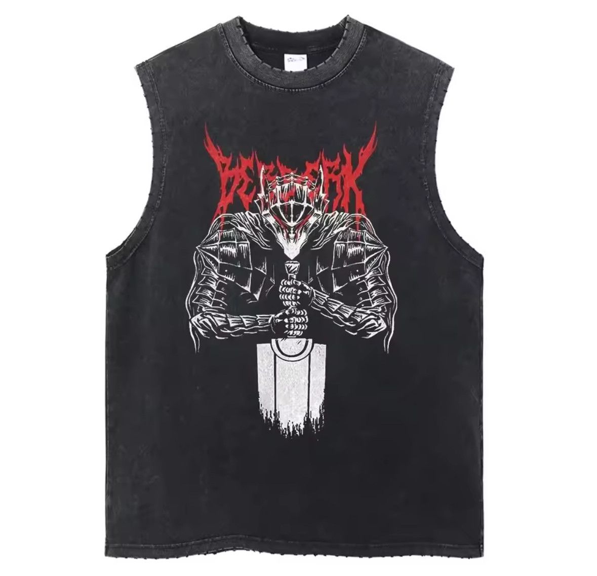 Japanese Brand Y2K Vintage Berserk Monster Anime Washed Tank Top T-Shirt Size US S / EU 44-46 / 1 - 3 Thumbnail