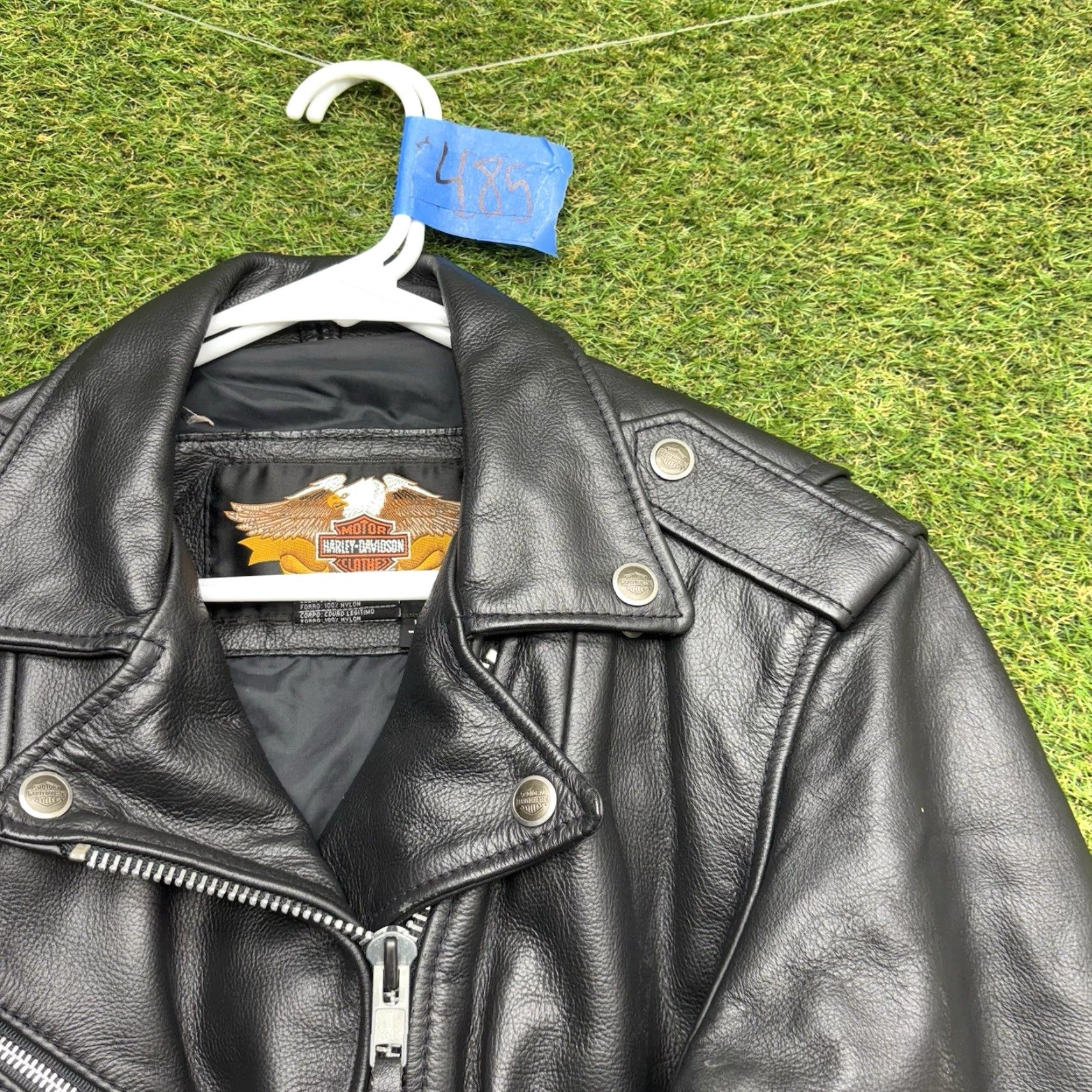 Harley Davidson VINTAGE Harley-Davidson Leather Jacket Womens Medium Motorcycle Biker USA 80s Black Solid Long Sleeve Short Jacket Womens Size M / US 6-8 / IT 42-44 - 3 Thumbnail