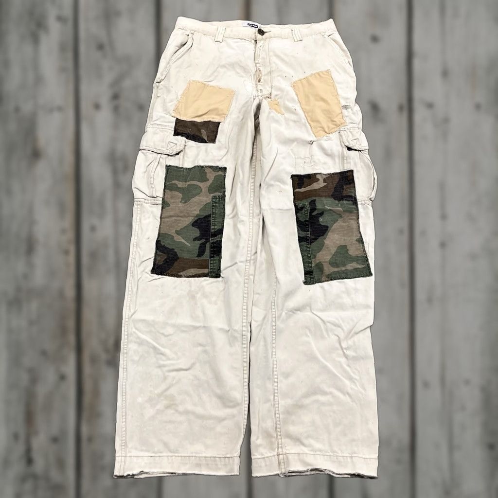 Vintage Y2K Old Navy Painter Pants Size 34 Baggy Loose Fit Punk Grunge Patchwork