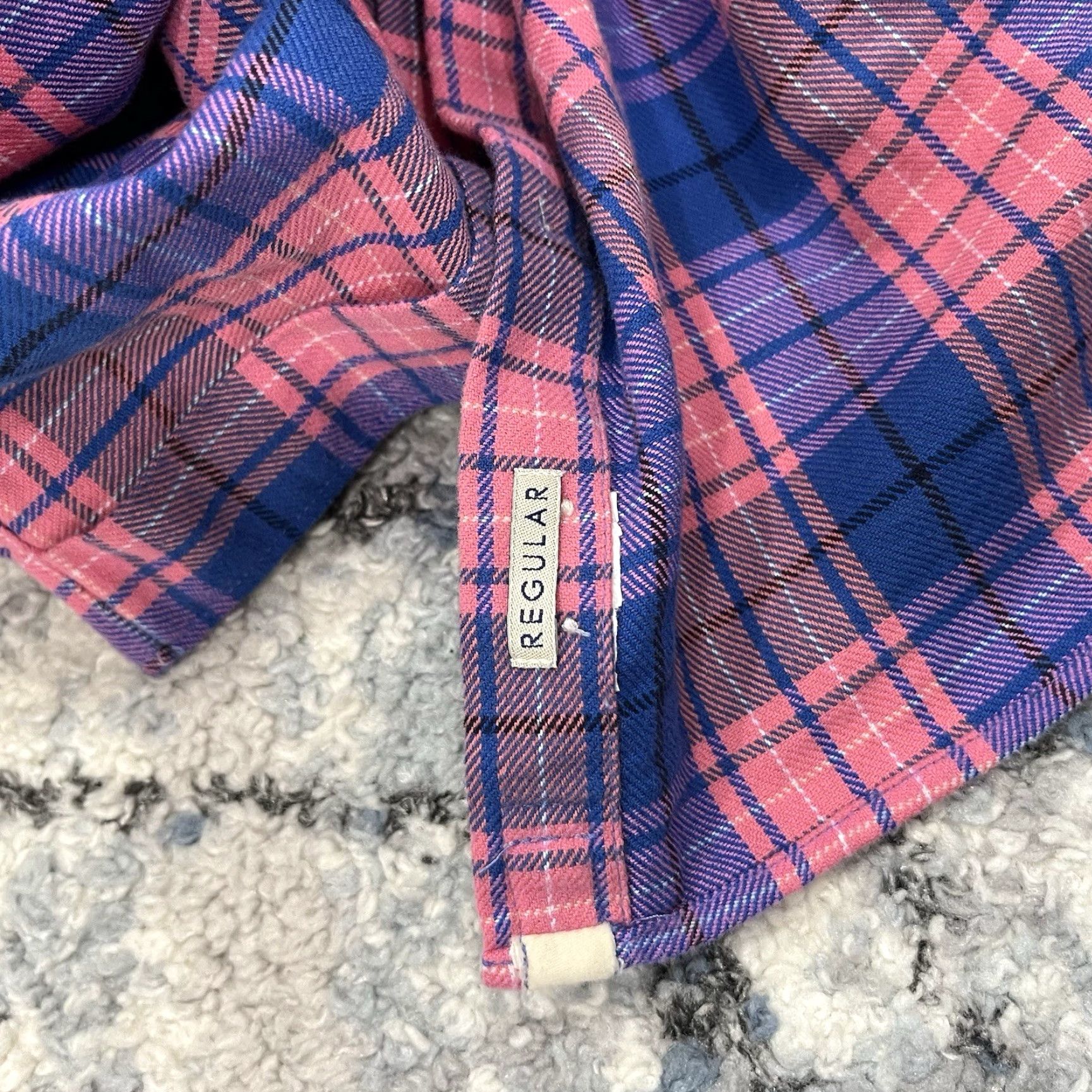 Vintage VINTAGE Tintoria Mattei 954 Shirt Plaid Check Long Sleeve Button-Up Collared 38 Pink Regular Fit Men Size US M / EU 48-50 / 2 - 5 Thumbnail