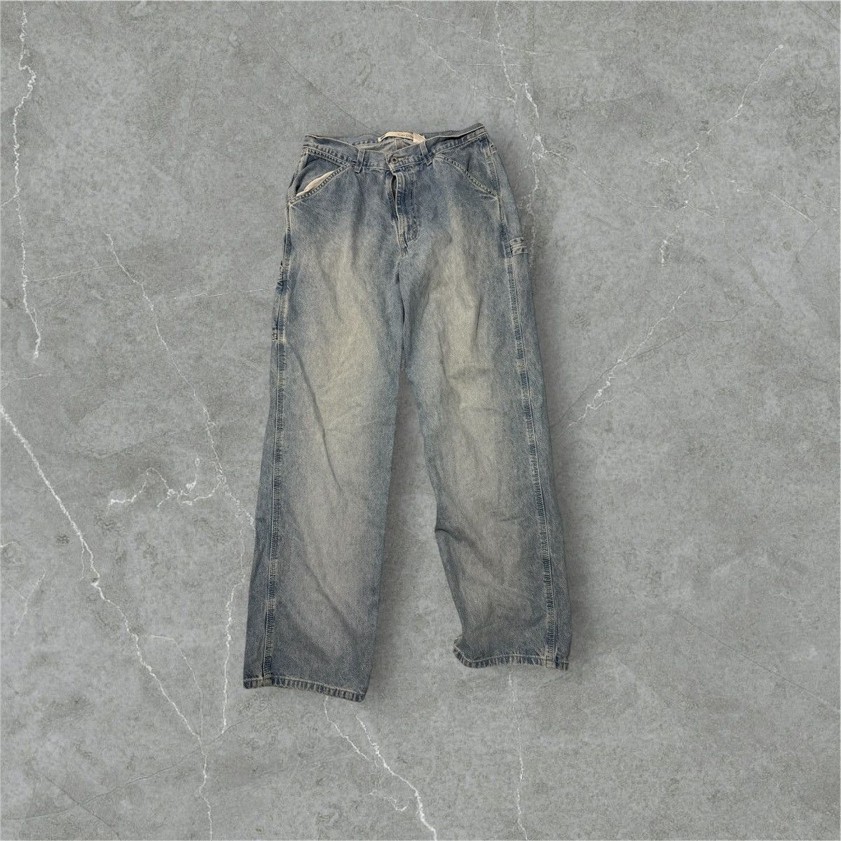 Vintage Rare Stressed Baggy Carpenter Jeans Size US 35 - 1 Thumbnail
