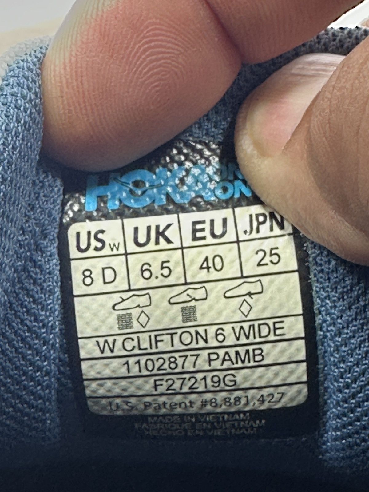 Hoka PreOwned Hoka Clifton 6 Athletic Women's 8 Wide Blue White Size US 8 / IT 38 - 7 Thumbnail