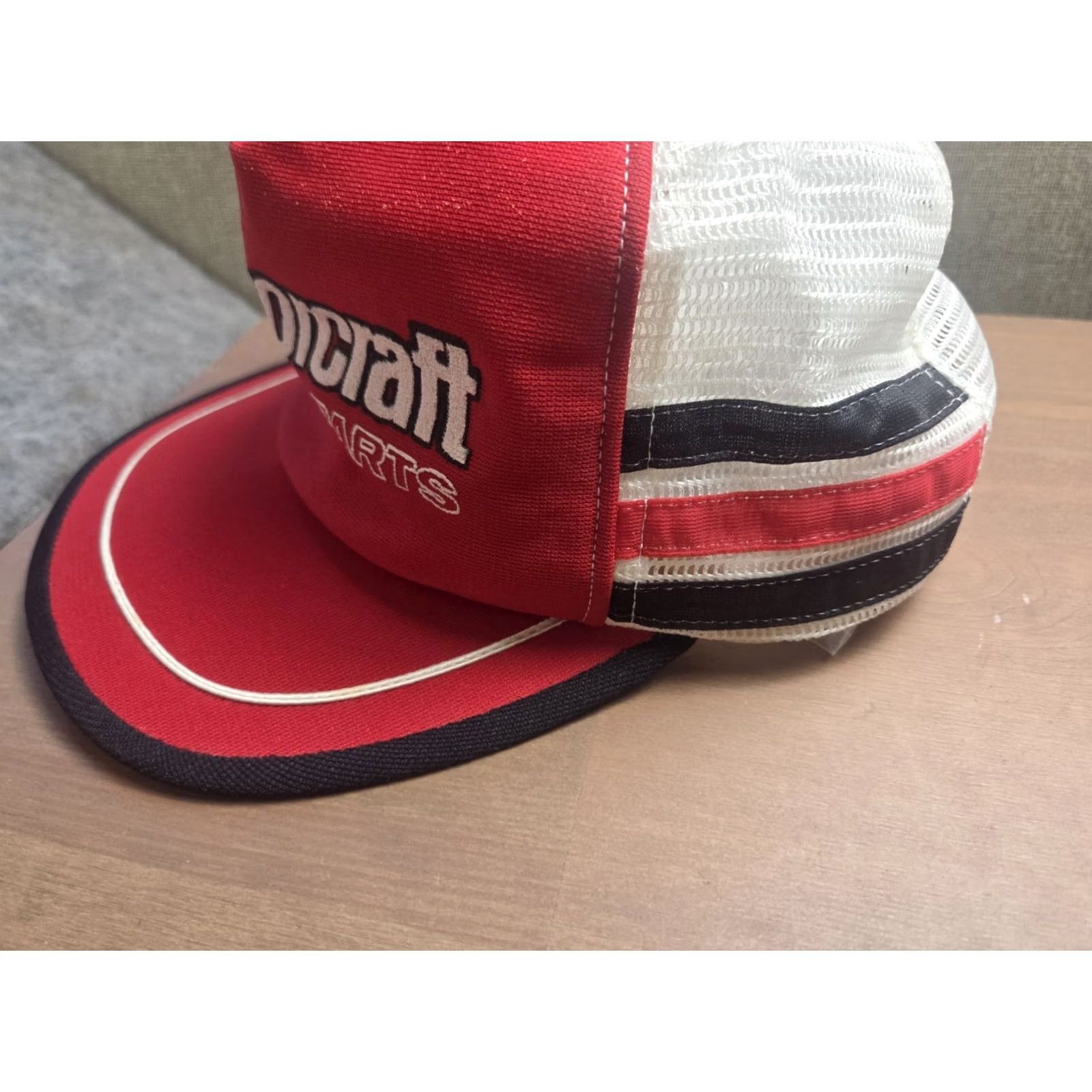 Ford VINTAGE Motorcraft 3 Stripe Trucker Hat Snapback Cap Red 80s Made in USA Mens Size ONE SIZE - 4 Thumbnail