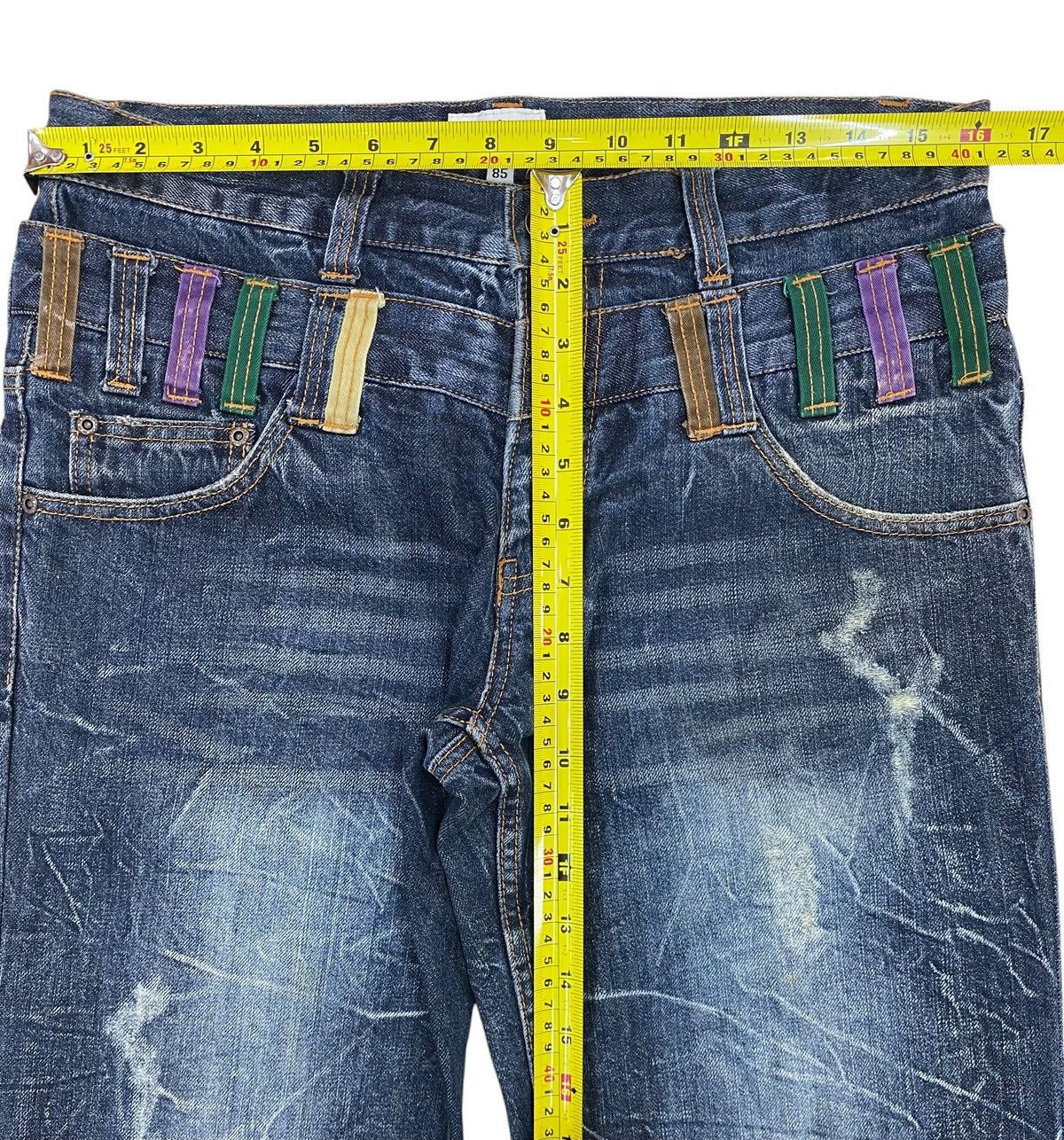 Japanese Brand Nylaus Acid Wash Thunnder Style Straight Cut Jeans Size US 32 / EU 48 - 7 Thumbnail