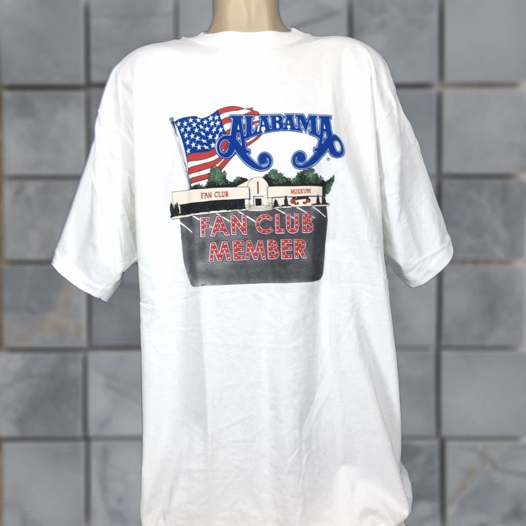 Fanci Club VINTAGE Alabama Fan Club Concert T-Shirt 2XL White Men Short Sleeve Crew Neck Belton NOS 80s Rock Country Size US XXL / EU 58 / 5 - 1 Thumbnail