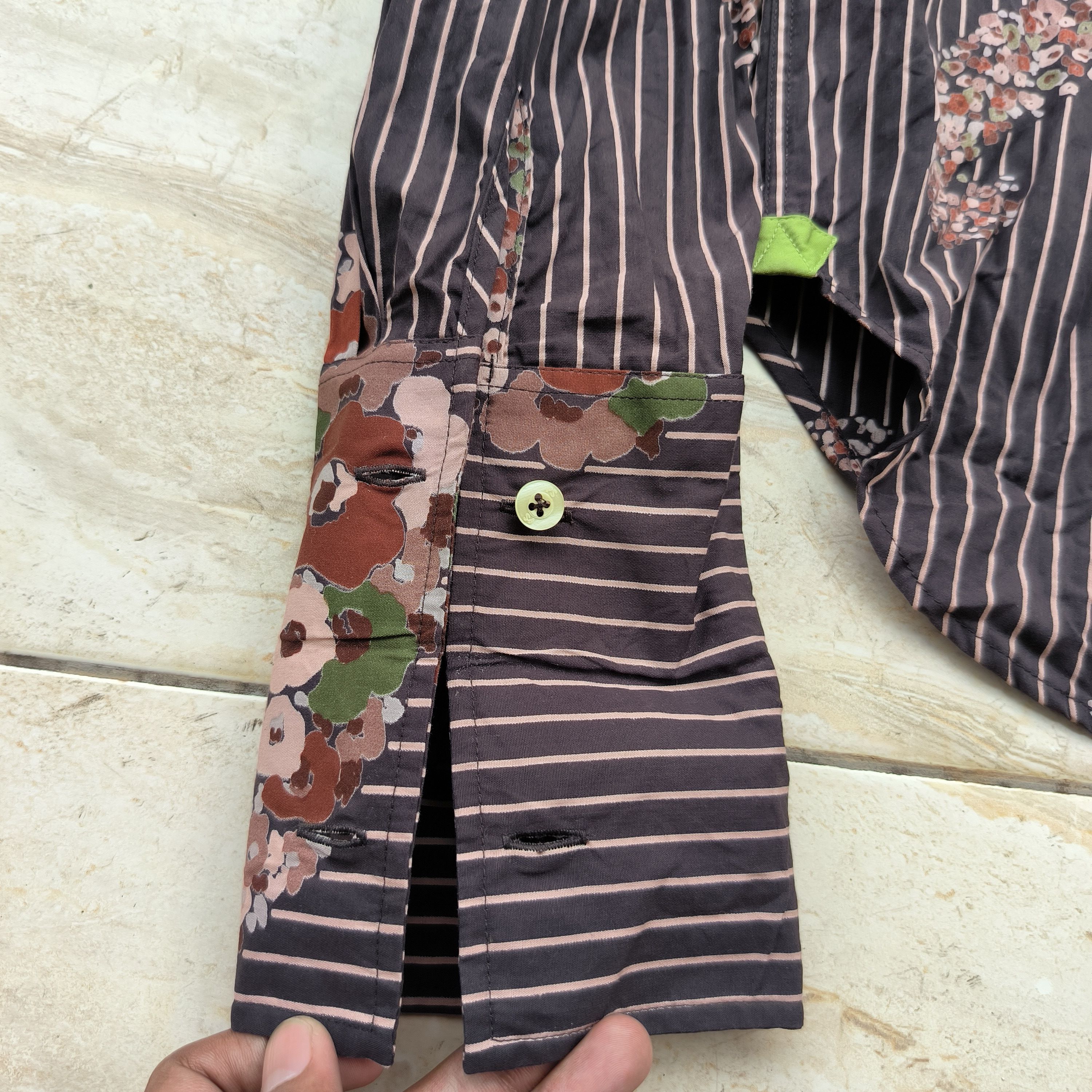 Paul Smith Paul Smith Floral Stripe Shirts Size US L / EU 52-54 / 3 - 8 Thumbnail