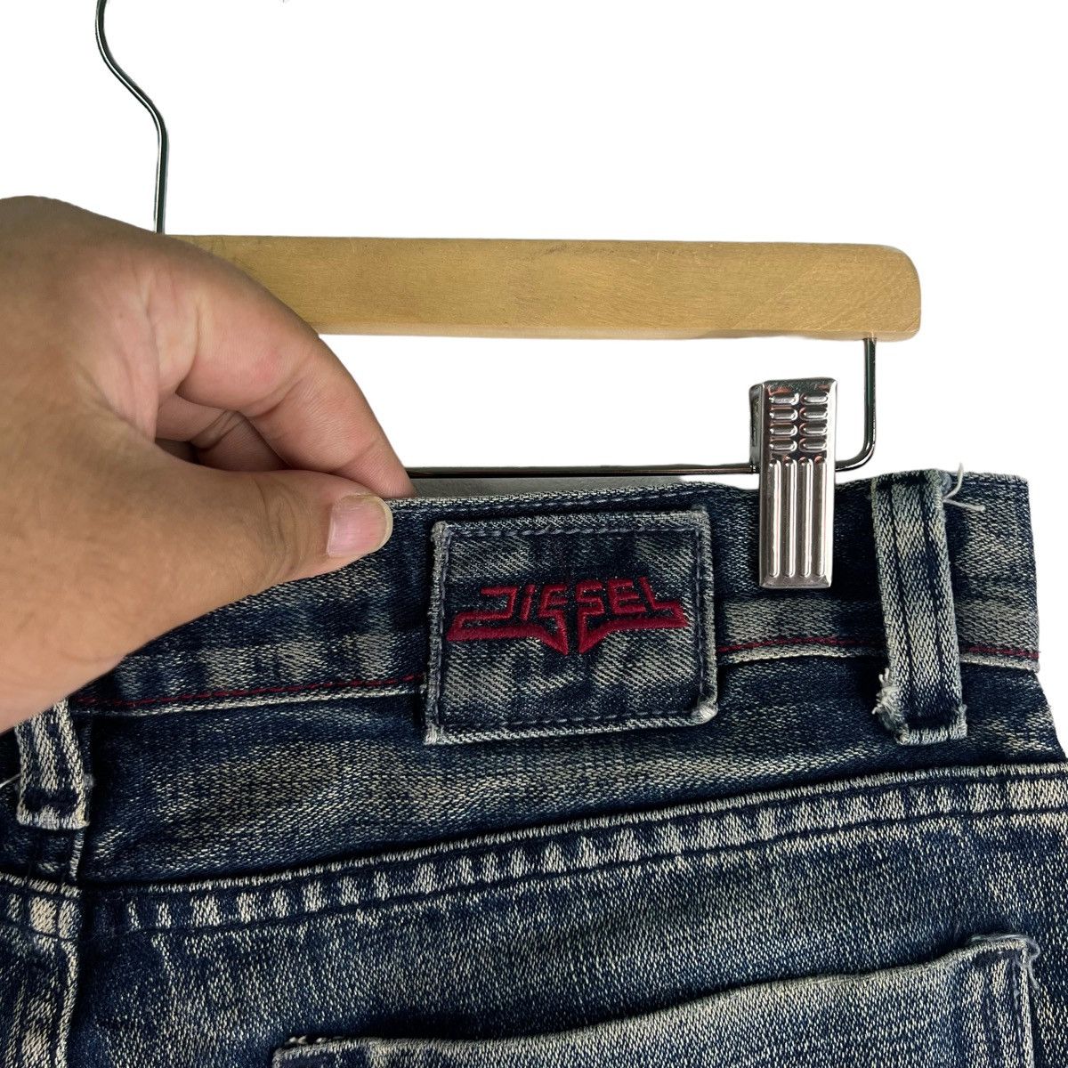 Japanese Brand 🔥Rare Biker Denim Jeans Diesel Bow Cut Design Size US 36 / EU 52 - 11 Thumbnail