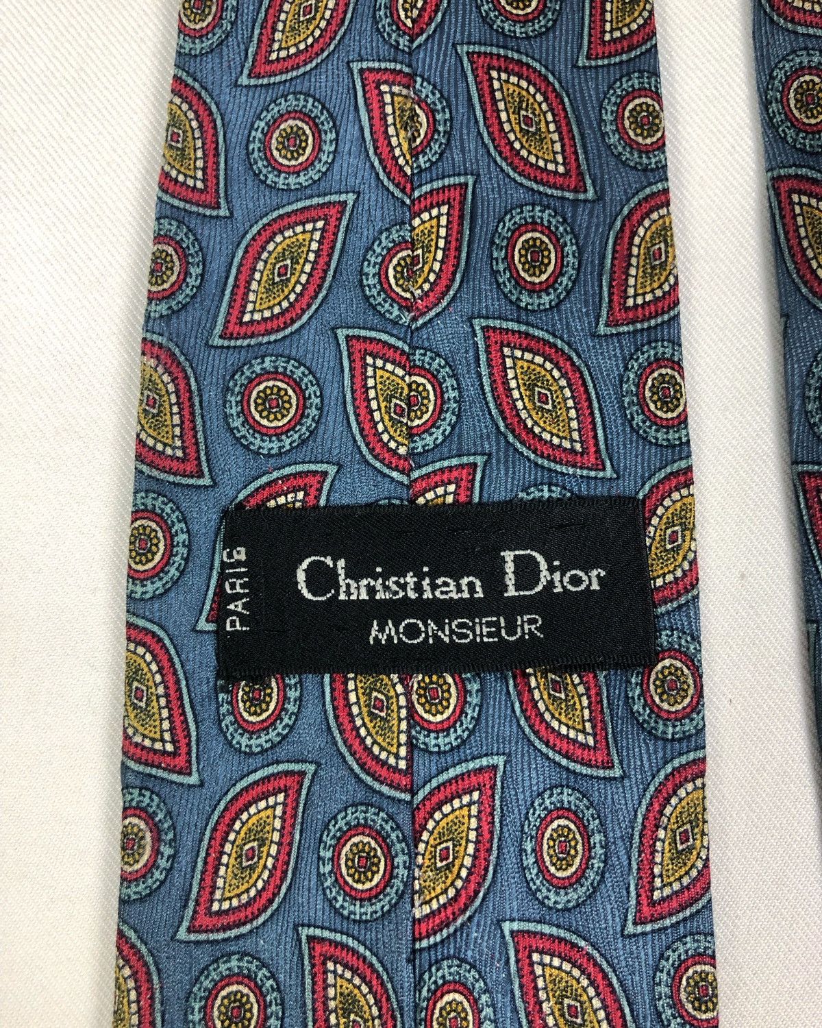 Christian Dior Monsieur Rare Vintage Christian Dior Monsieur Paisley Silk Tie Size ONE SIZE - 7 Thumbnail