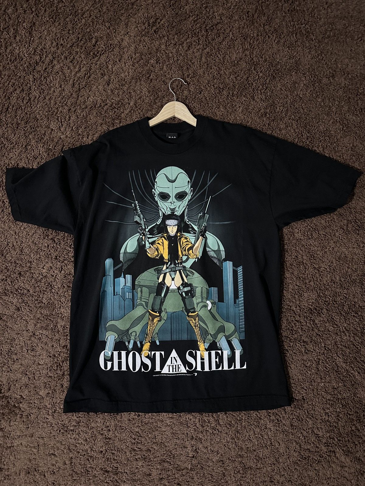 Image of Ghost In The Shell Vintage Style Tee in Black, Men's (Size XL)