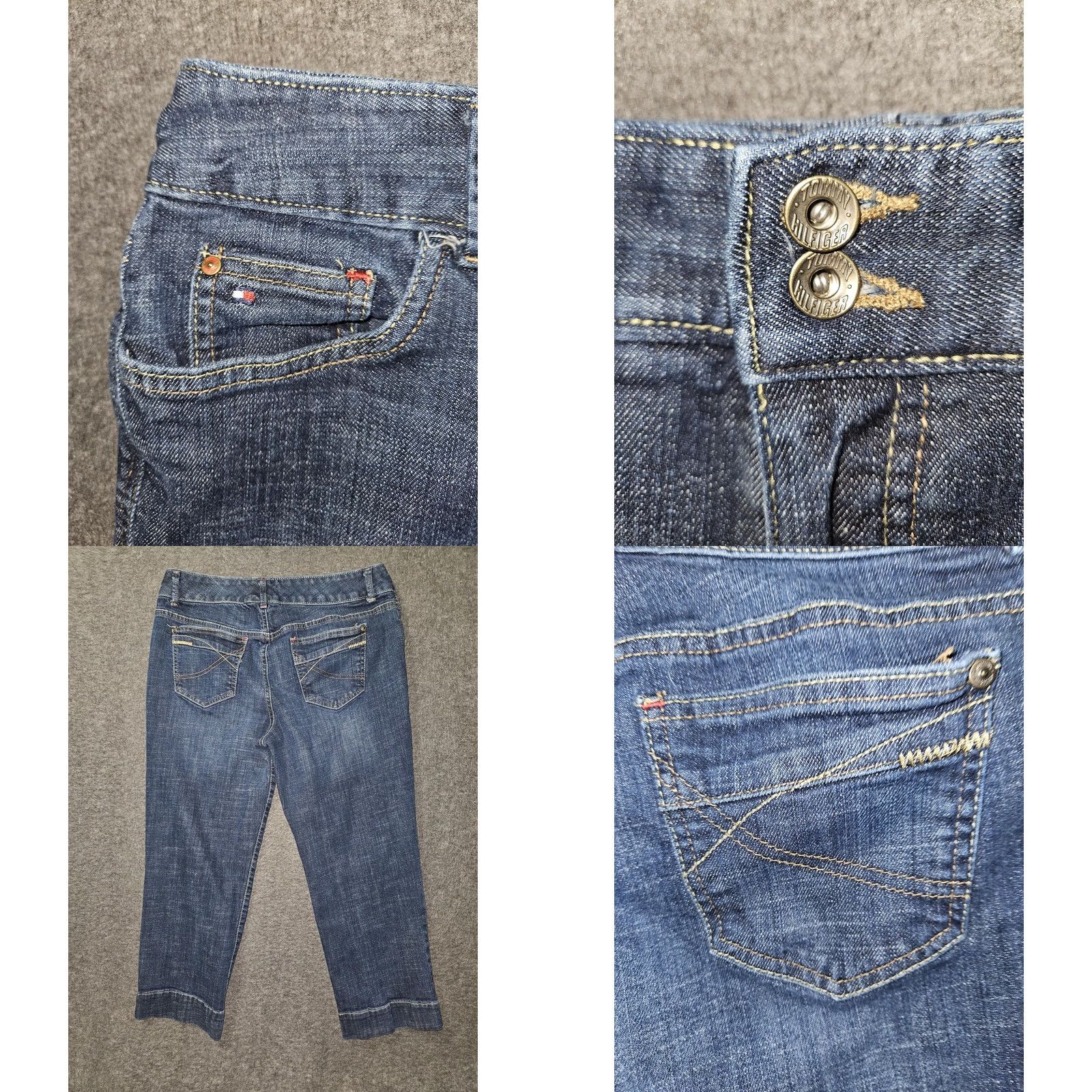 Tommy Hilfiger Tommy Hilfiger Hope Crop Jeans Womens 10 Blue Cropped Stretch Denim Casual Pants Size 32" / US 10 / IT 46 - 8 Thumbnail