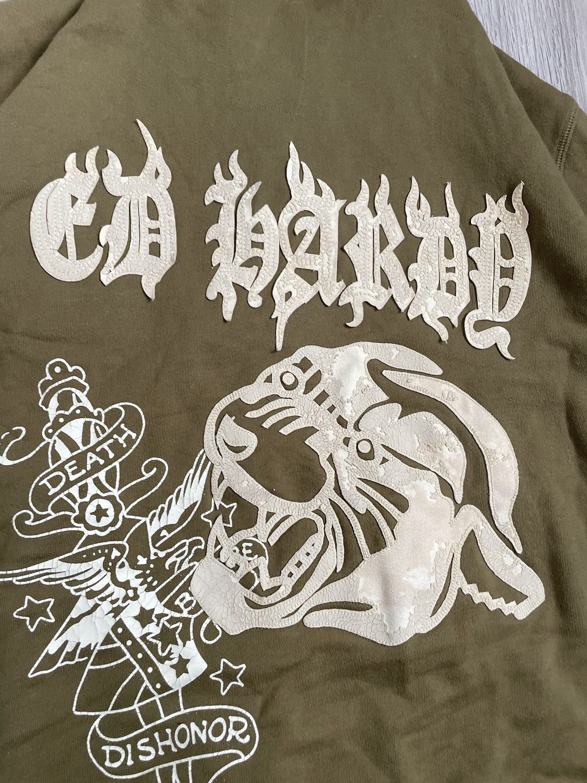 Ed Hardy Rare💥Ed Hardy patch logo zip hoodie Y2K Size US M / EU 48-50 / 2 - 5 Thumbnail
