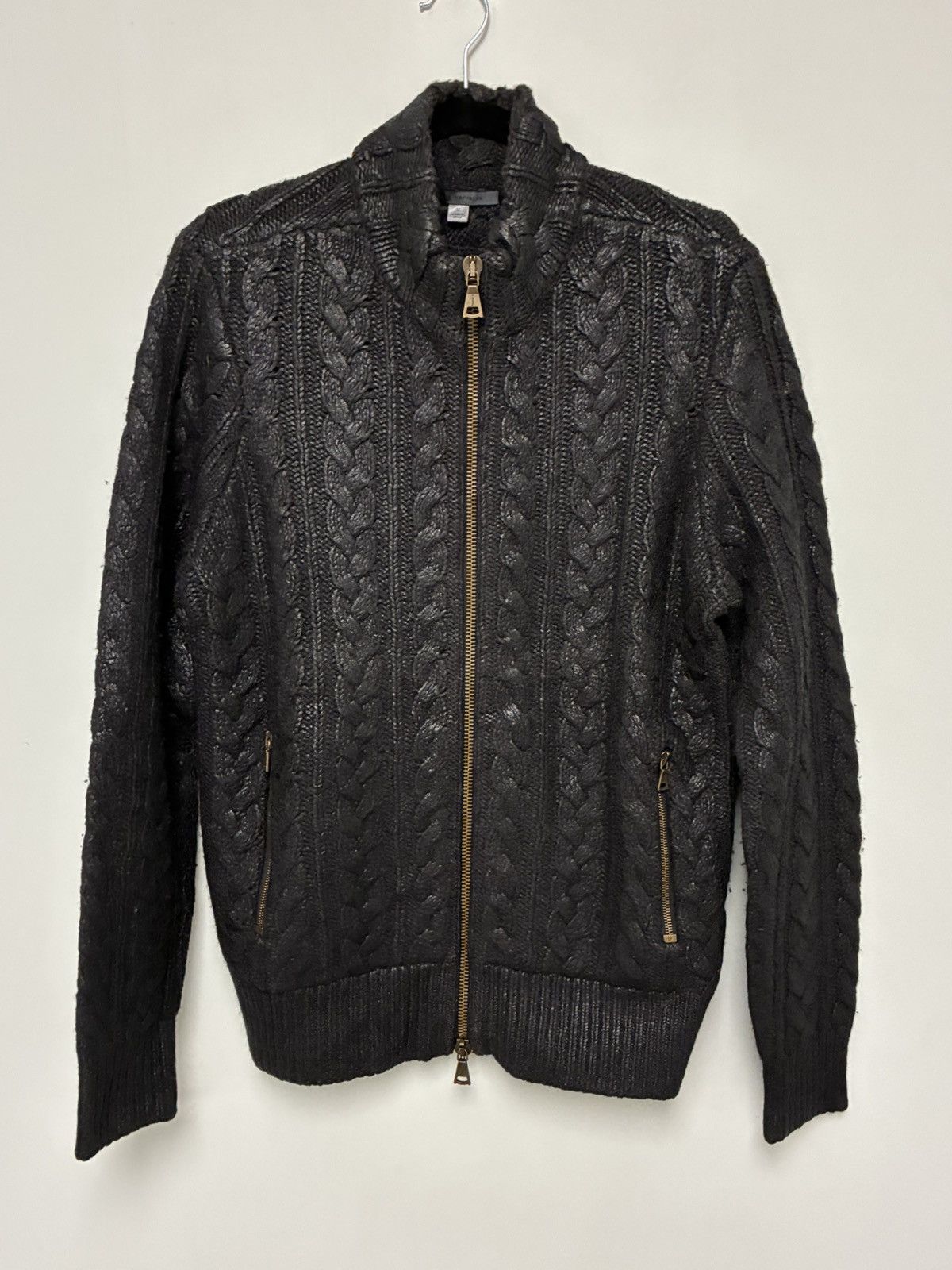 John Varvatos Foil Cable knit sweater Medium Size US M / EU 48-50 / 2 - 12 Thumbnail