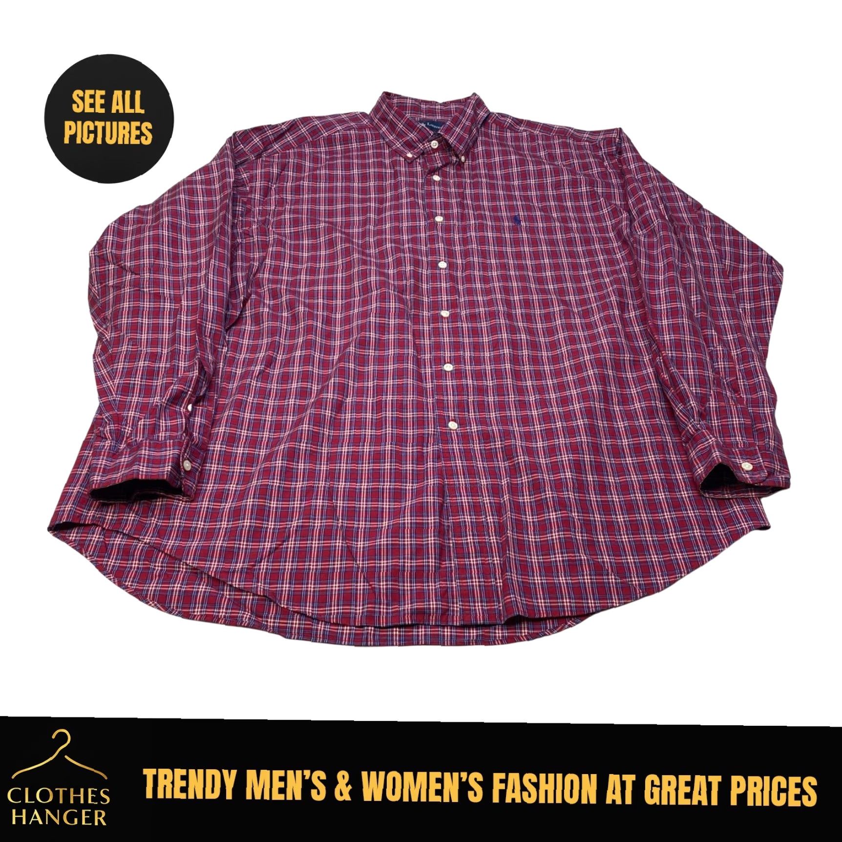 Ralph Lauren Ralph Lauren Blake Long Sleeve Button Up Mens 2XL Check Shirt 100% Cotton 7409 Size US XXL / EU 58 / 5 - 2 Thumbnail
