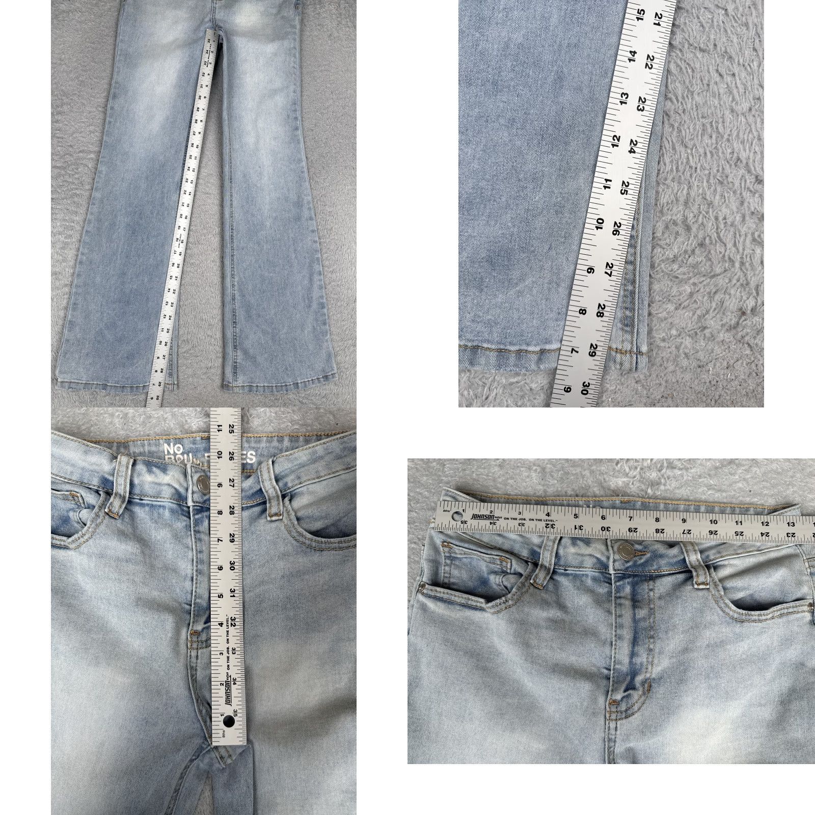 Vintage No Boundaries Jeans Womens 8 Bootcut Denim Light Blue 26x30 Mid Rise Stretch 5-Pocket Size 30" / US 8 / IT 44 - 8 Thumbnail