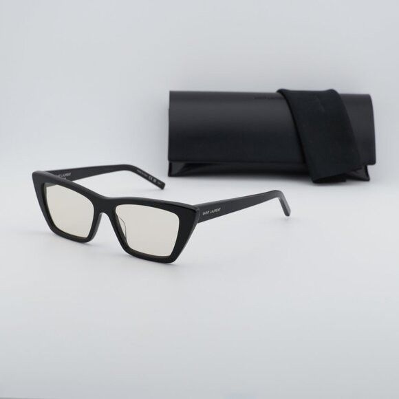 Saint Laurent Paris Saint Laurent SL 276 MICA 038 Sunglasses Black Cat Eye Frame Size ONE SIZE - 11 Thumbnail