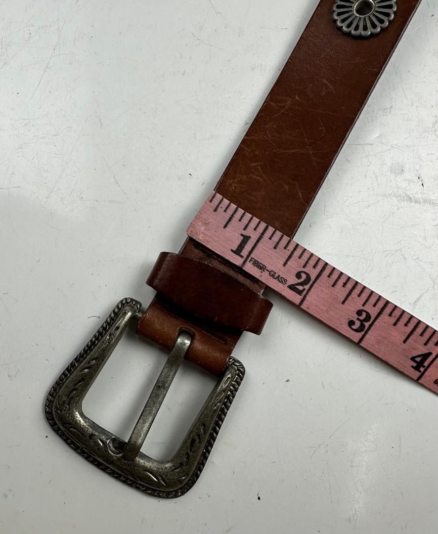 Japanese Brand studded leather belt tc3 Size 34 - 3 Thumbnail