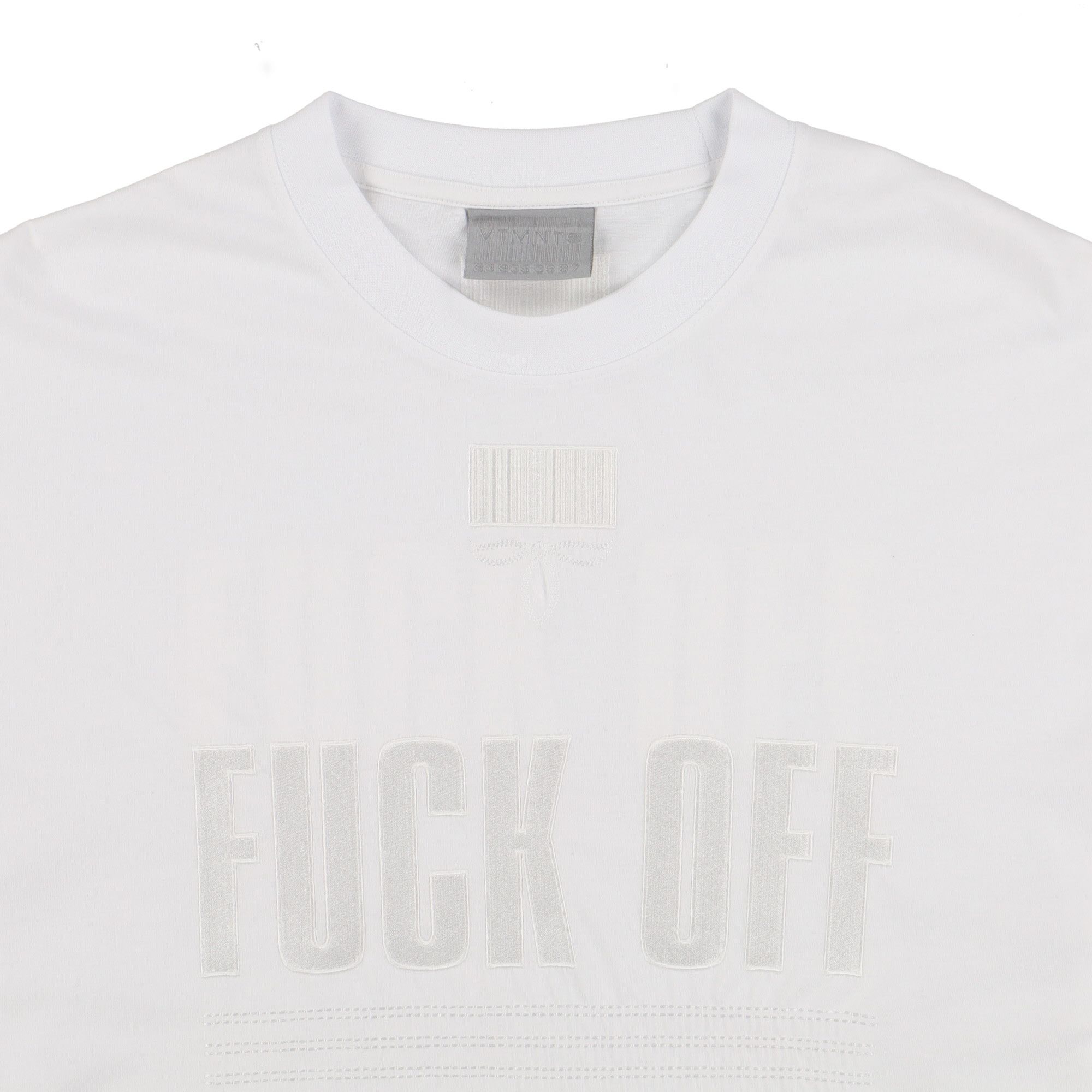 Vetements VTMNTS White Fuck Off Embroidered Long Sleeve T-Shirt Size L / US 10 / IT 46 - 7 Thumbnail
