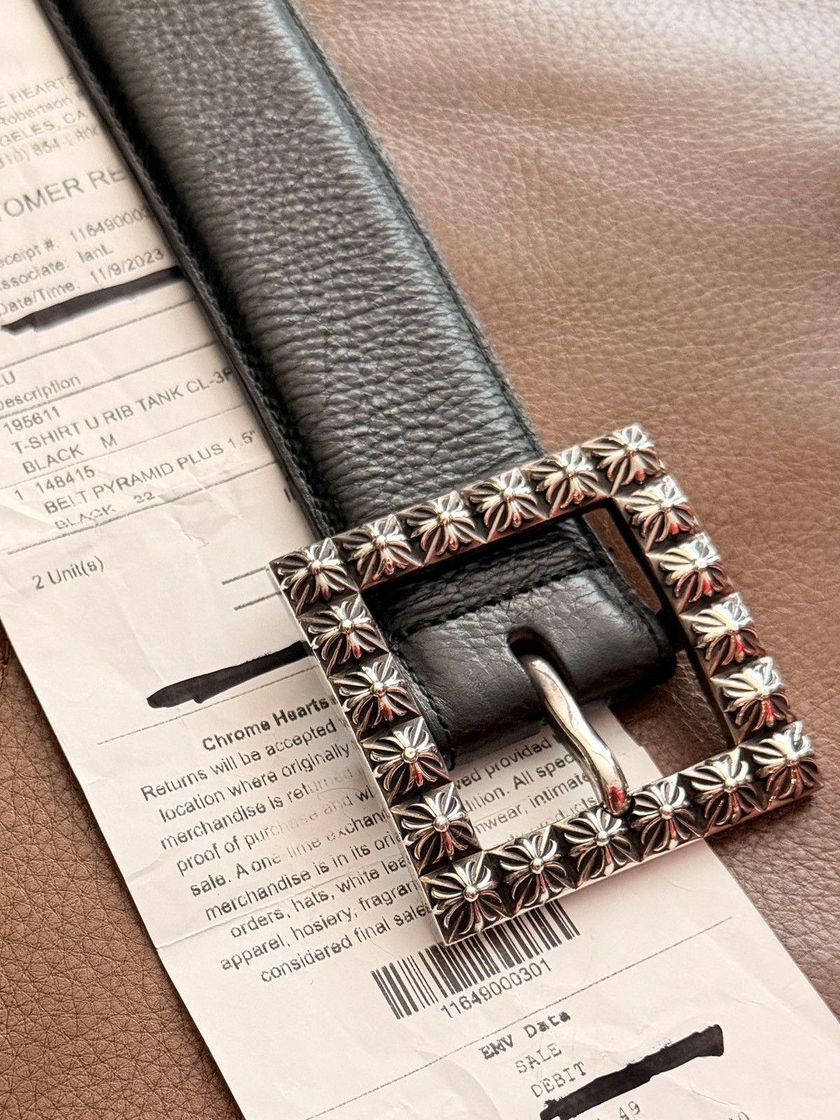 Chrome Hearts Chrome Hearts Pyramid Plus Square Buckle Belt Size 32 Size 32 - 5 Thumbnail