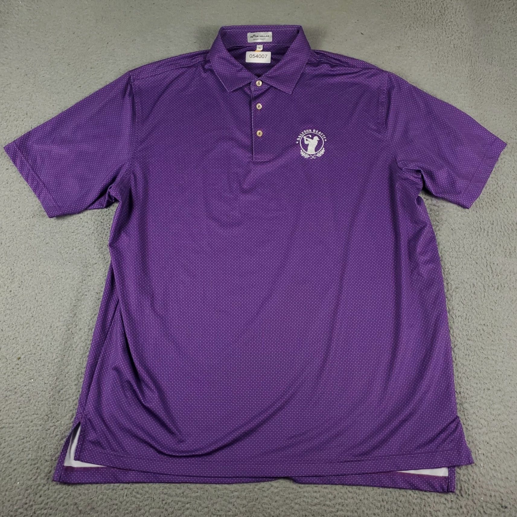 Peter Millar Peter Millar Polo Shirt Mens XL Purple Geometric Short Sleeve Button Collar Activewear Casual Formal Modern Preppy Sports Mens XL Purple Polo Size US XL / EU 56 / 4 - 2 Thumbnail