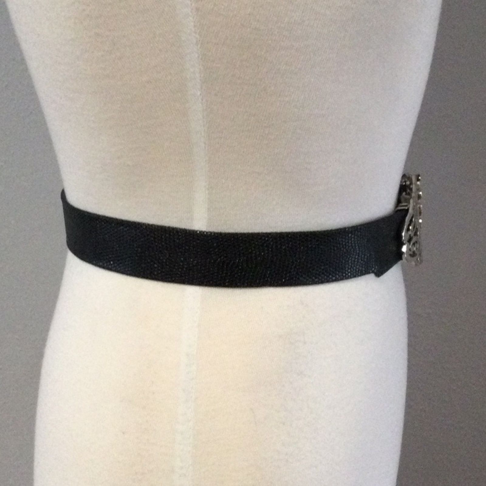 Other Black Belt w/Silver Plated Art Decor Buckle 32 Inches Size ONE SIZE - 4 Thumbnail
