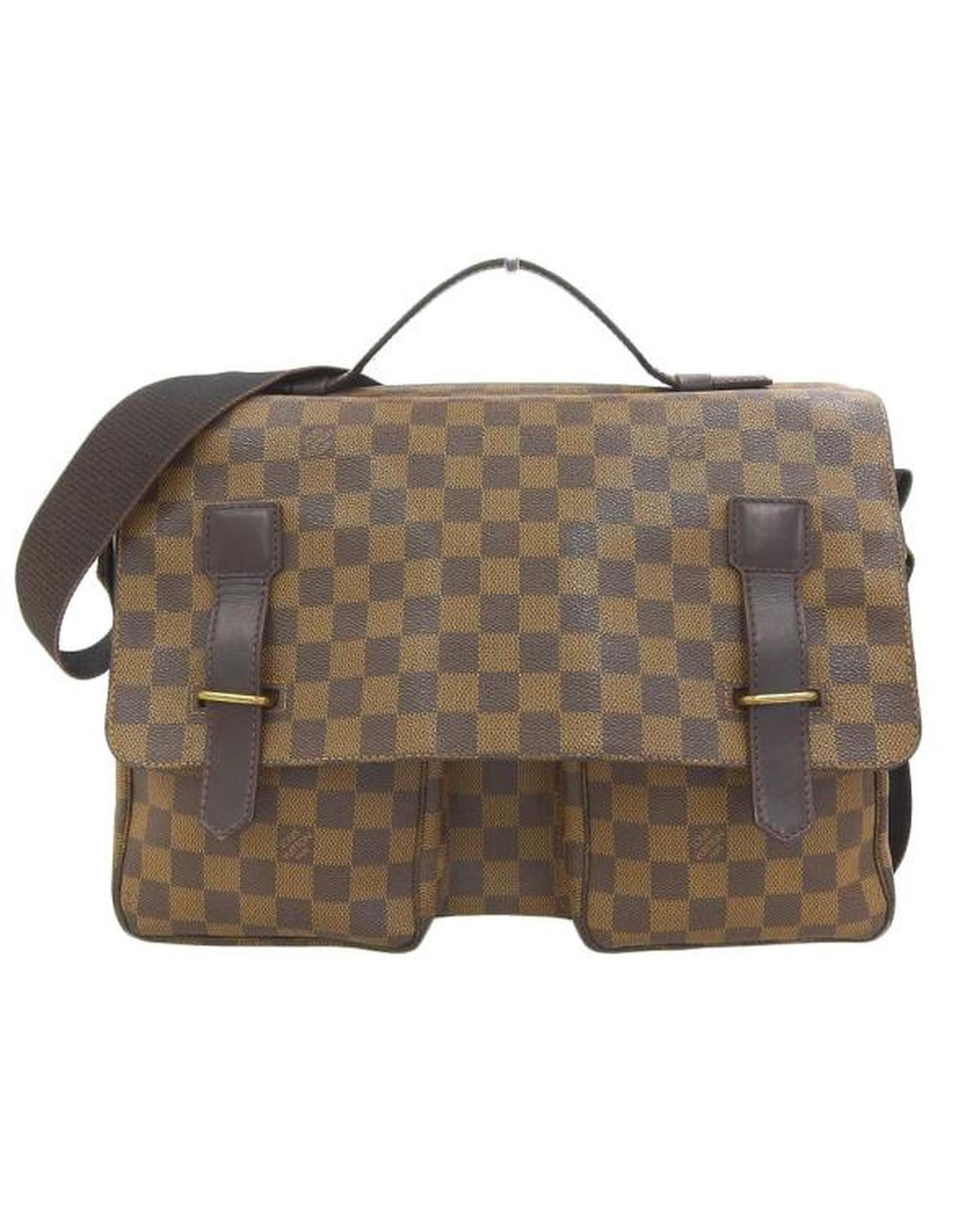 image of Louis Vuitton Designer Damier Ebene Shoulder Bag in Brown, Men's