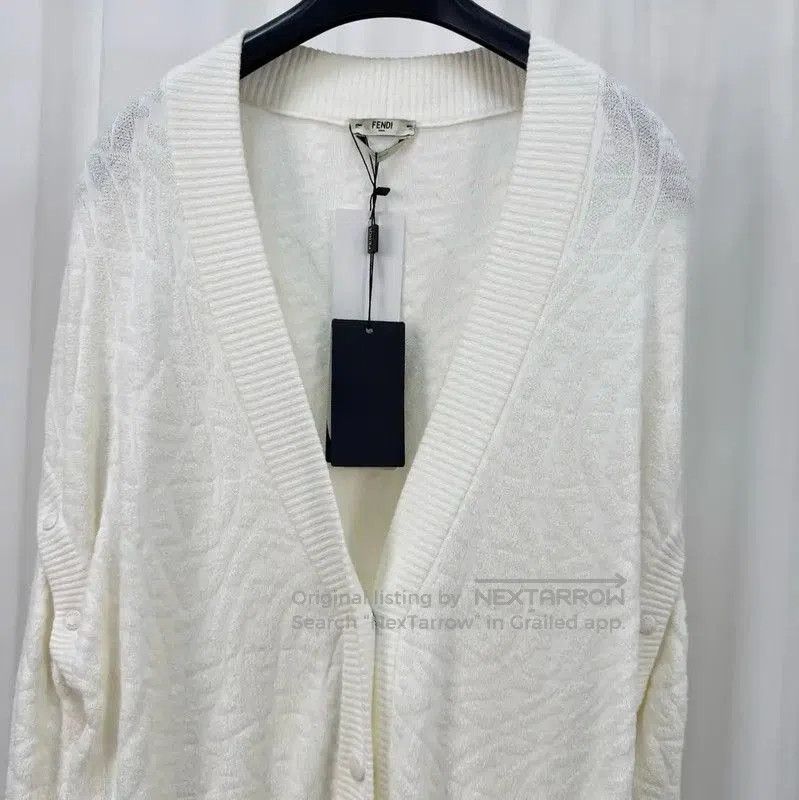 Fendi Fendi Men's White Cotton Blend Cardigan . Size US S / EU 44-46 / 1 - 3 Thumbnail