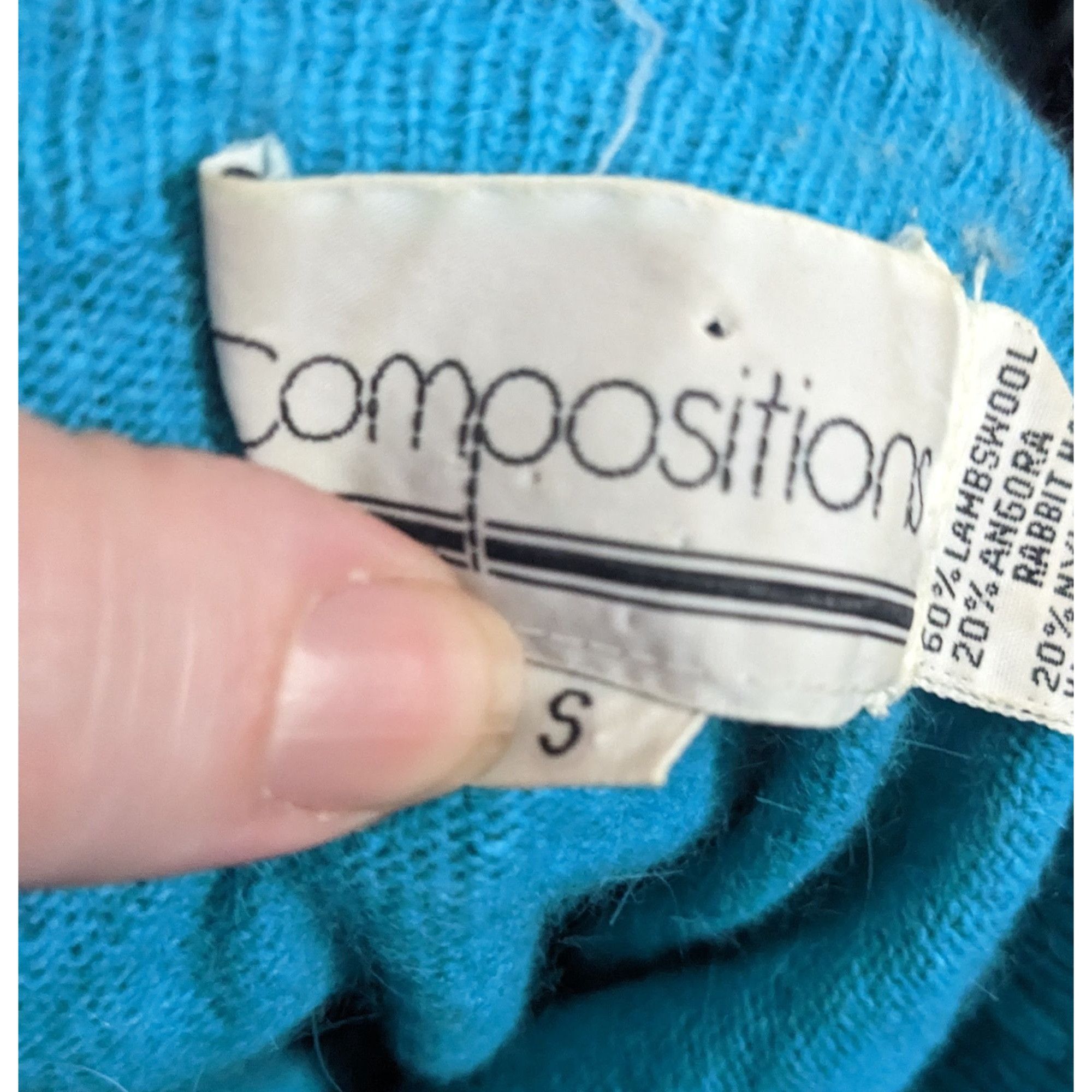 Other Vintage Composition Lambswool Angora Blue Turtleneck Sweater Size S / US 4 / IT 40 - 3 Thumbnail