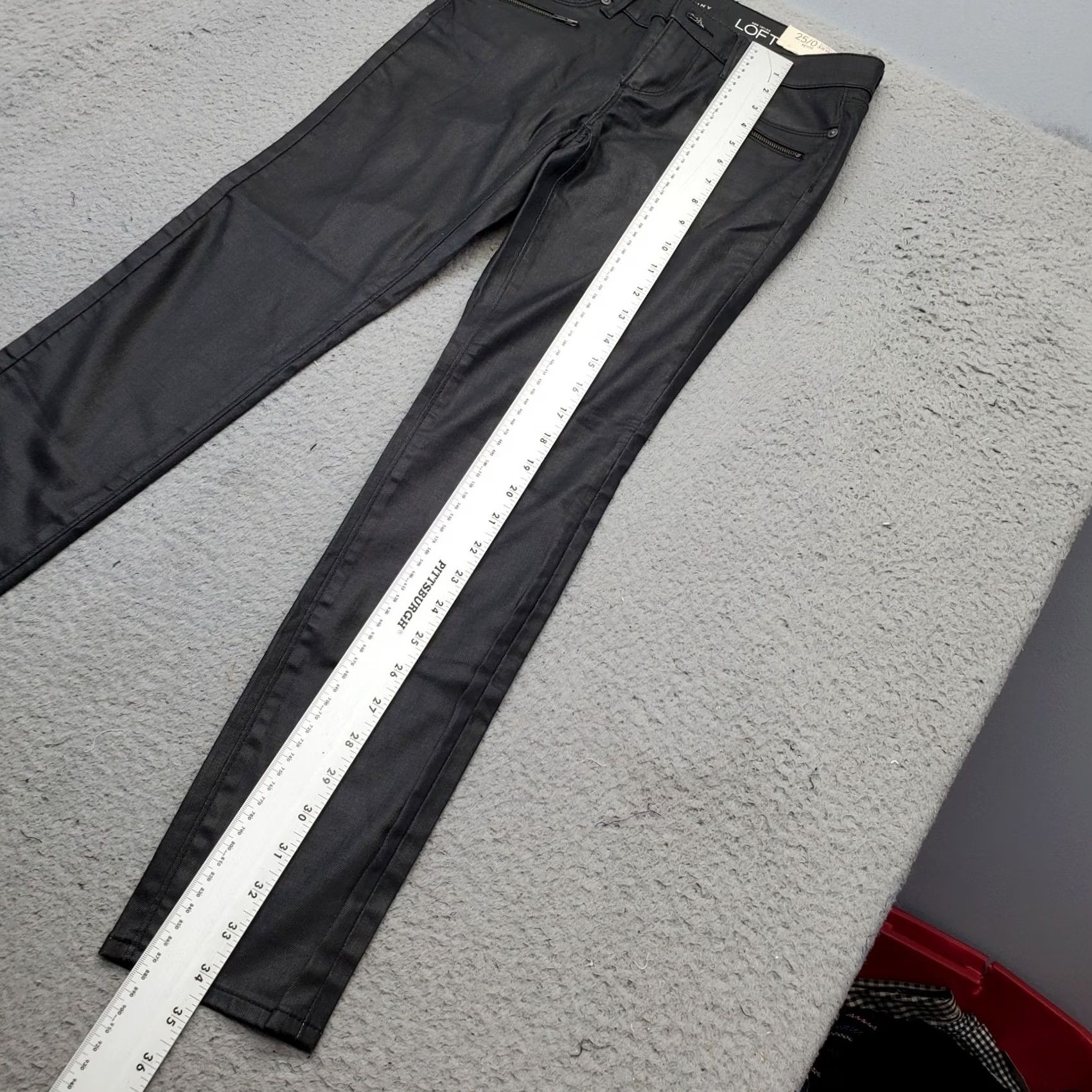 Loft LOFT Ann Taylor Pants Womens 0P Black Stretch High Waisted Modern Skinny Leg casual travel Women Size 0P Black Skinny Pants Size 25" / US 0 / IT 36 - 4 Thumbnail