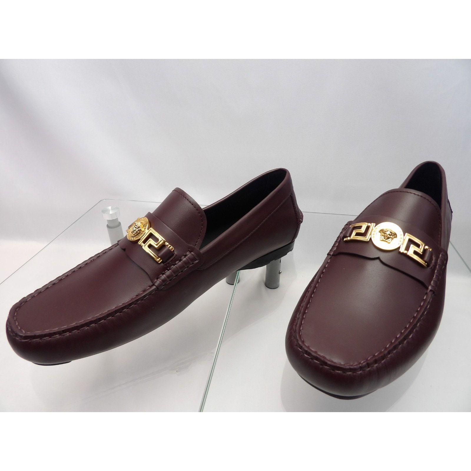 Versace VERSACE BROWN LEATHER GOLD MEDUSA HEAD LOGO LOAFERS 43.5 Size US 10.5 / EU 43-44 - 10 Thumbnail