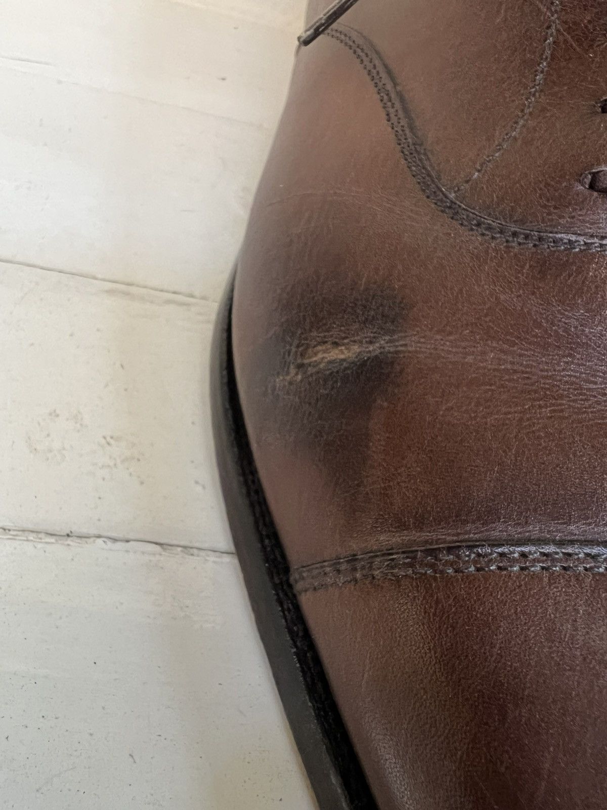 Crockett & Jones Crockett & Jones Hallam Brown Leather Cap-toe Balmoral Shoes Size US 9.5 / EU 42-43 - 11 Thumbnail