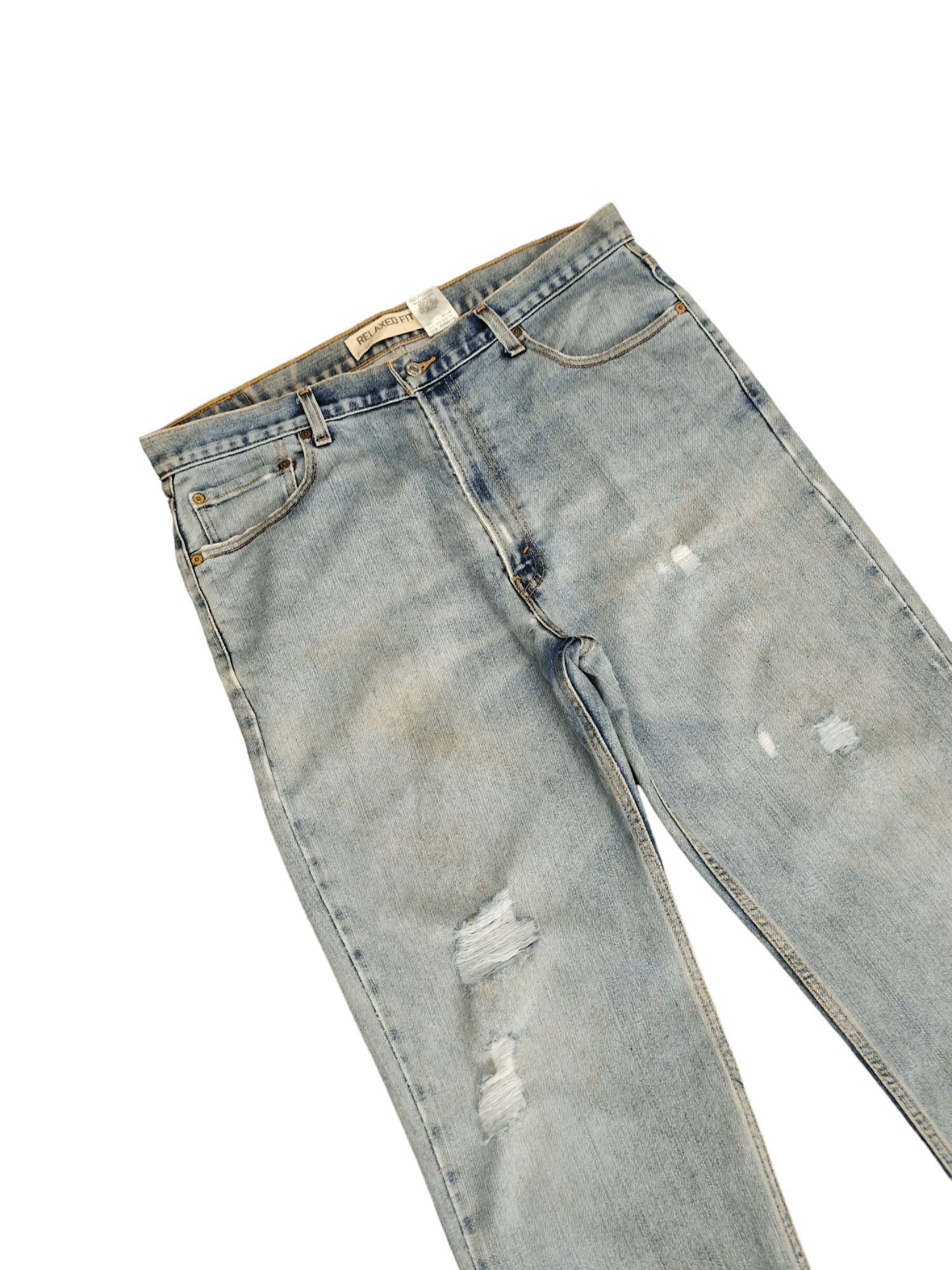 Levi's Vintage Levis 550 Light Wash Rusty Distressed Denim Jeans Size US 36 / EU 52 - 7 Thumbnail