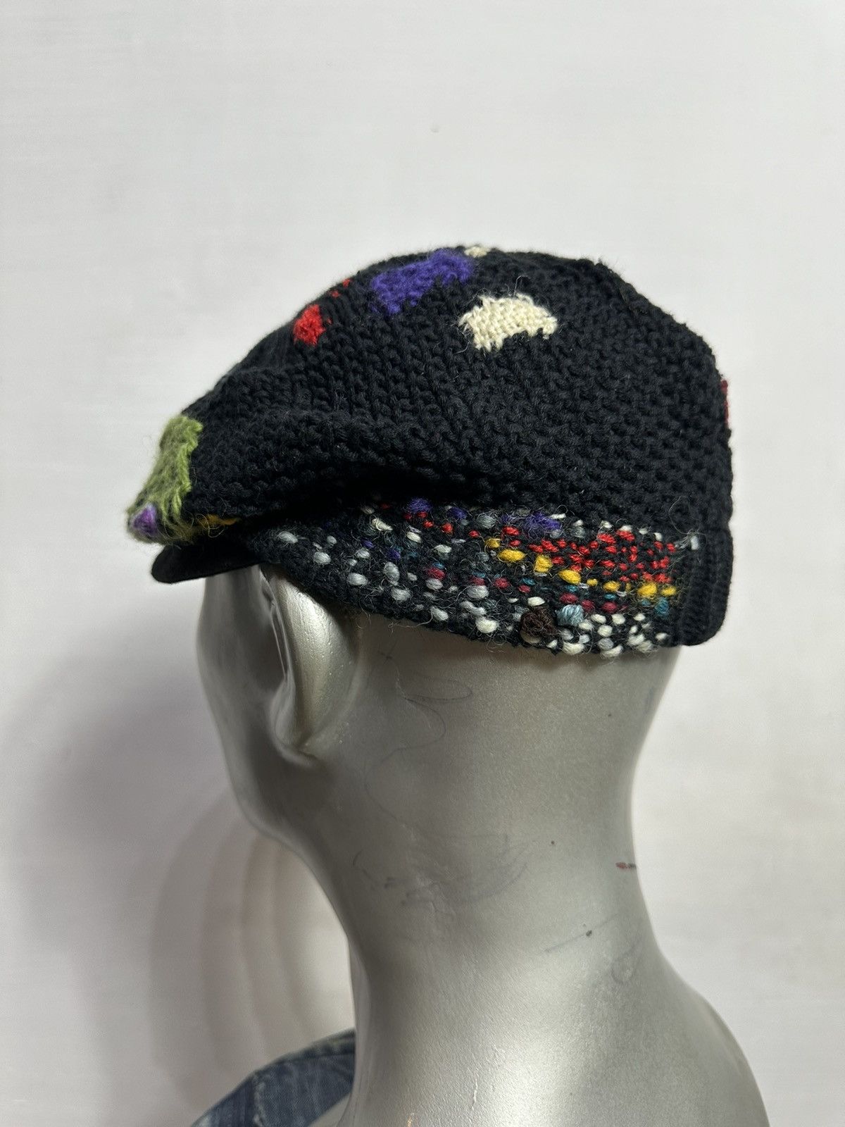 Handmade Custom Nice Design Multicolored Art Knitted Newsboy Hats Size ONE SIZE - 7 Thumbnail