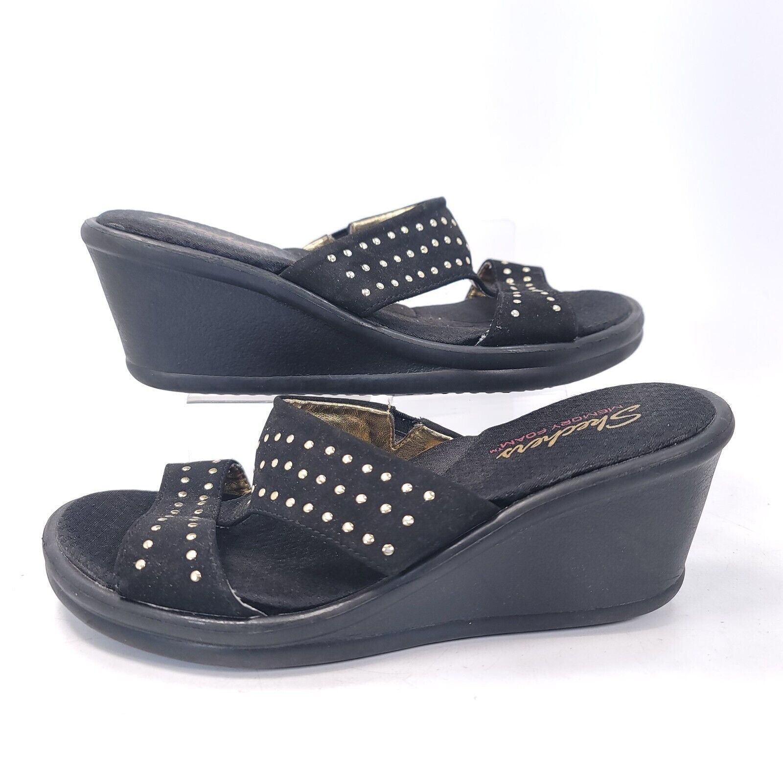 Sam Edelman Skechers Memory Foam Slide Sandal Women Size 8 38466TX Black Size US 8 / IT 38 - 6 Thumbnail