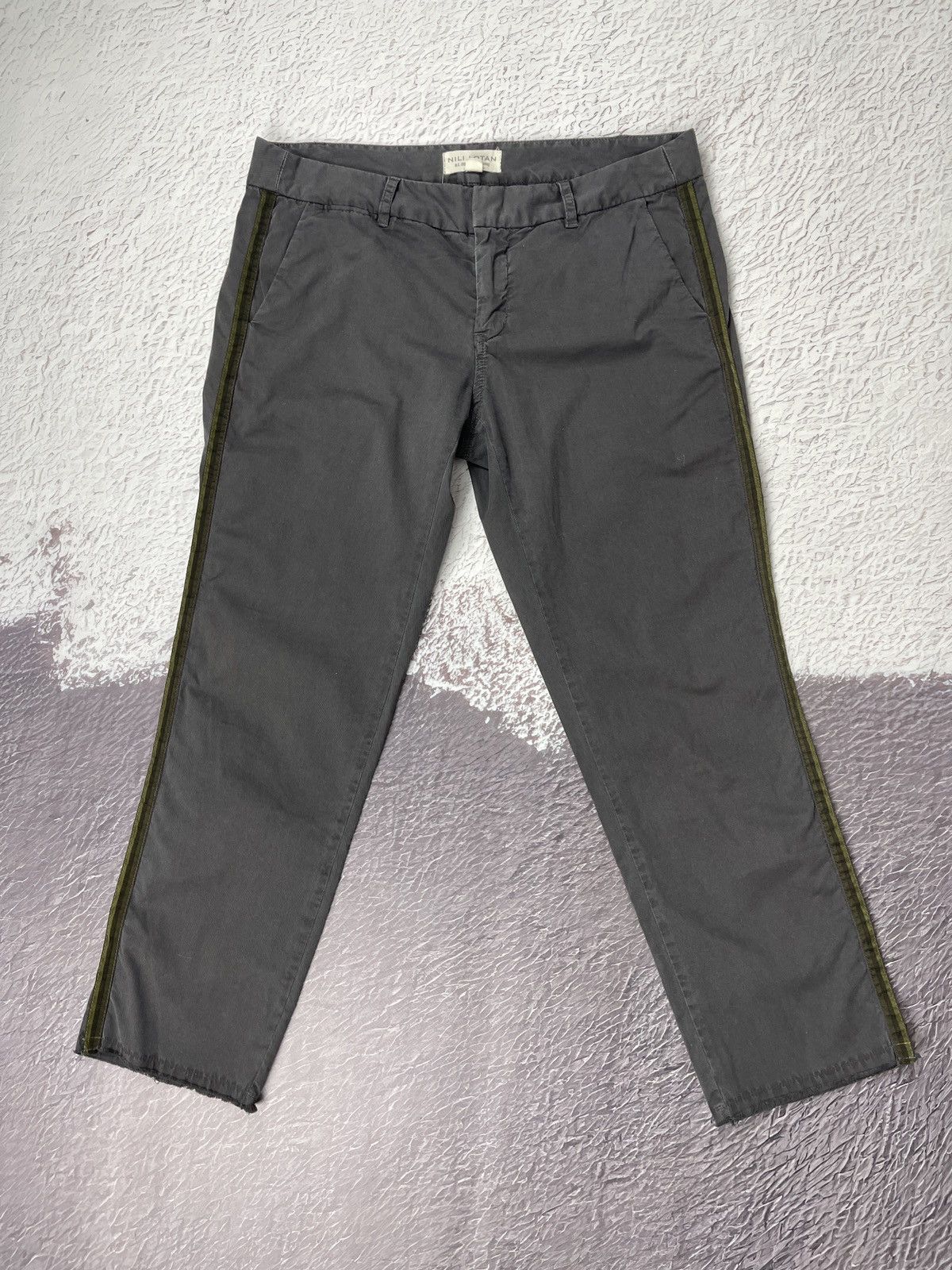 Nili Lotan Nili Lotan Pants Grey Drop Crotch Baggy Trousers Side Stripe Size 30" / US 8 / IT 44 - 2 Thumbnail