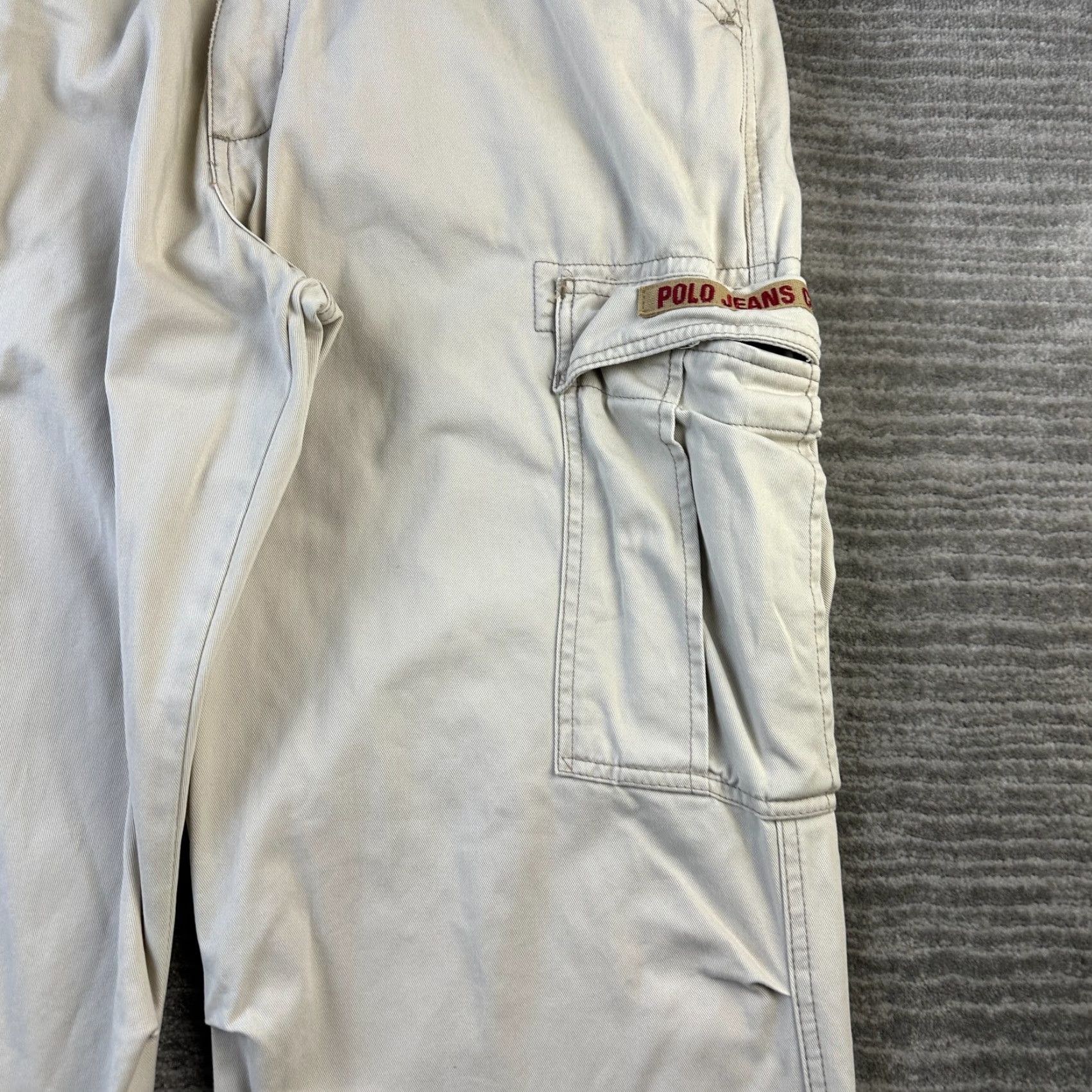 Ralph Lauren Ralph Lauren Polo Jeans Co Pants Mens 34x30 Cargo Wide Leg Tan Beige 5-Pocket Regular Inseam 30 Made by Polo Jeans Co Mens Cargo Pants Size US S / EU 44-46 / 1 - 3 Thumbnail