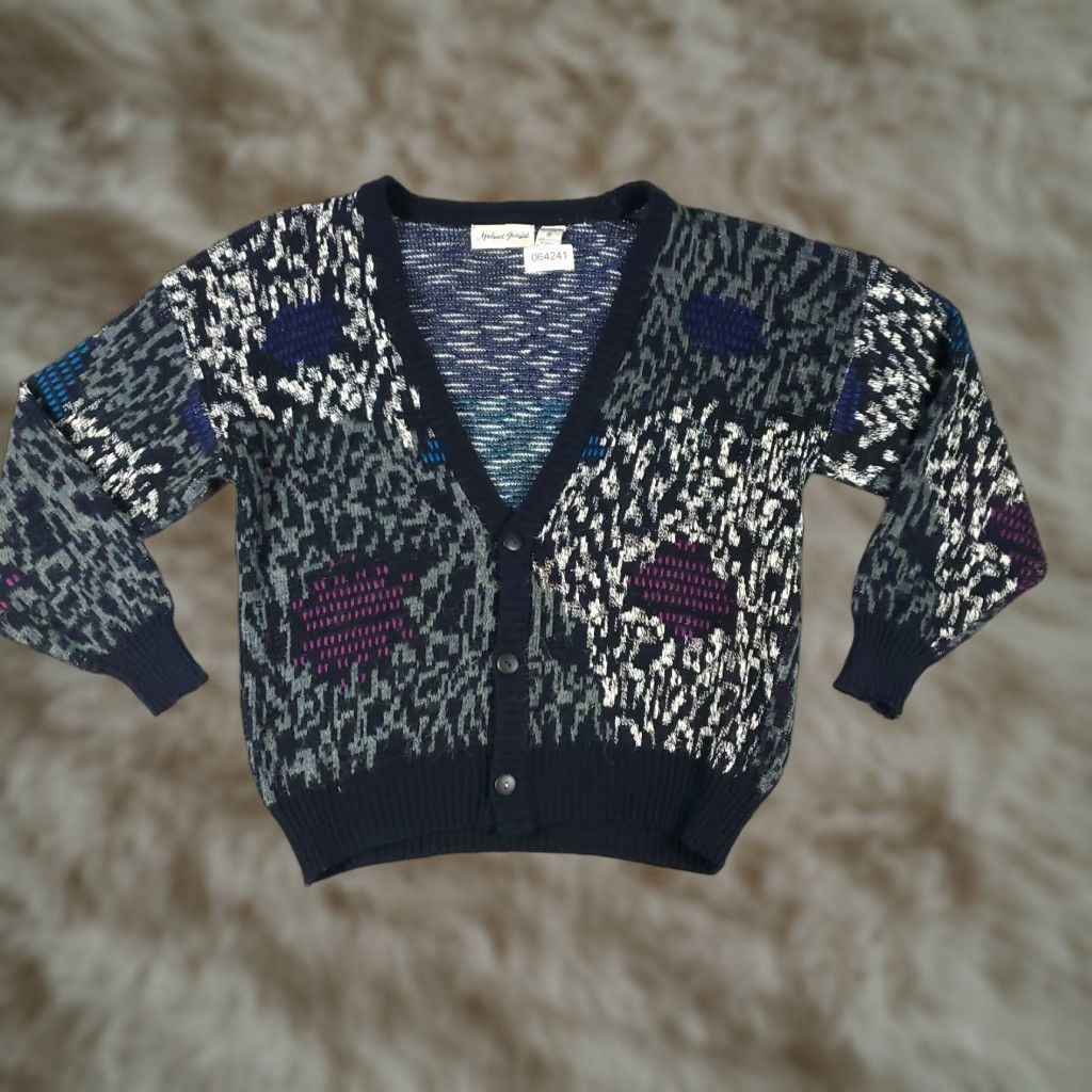 Vintage VINTAGE Michael Gerald Cardigan Sweater Mens Medium Blue Long Sleeve Button Up Version Size US M / EU 48-50 / 2 - 1 Thumbnail