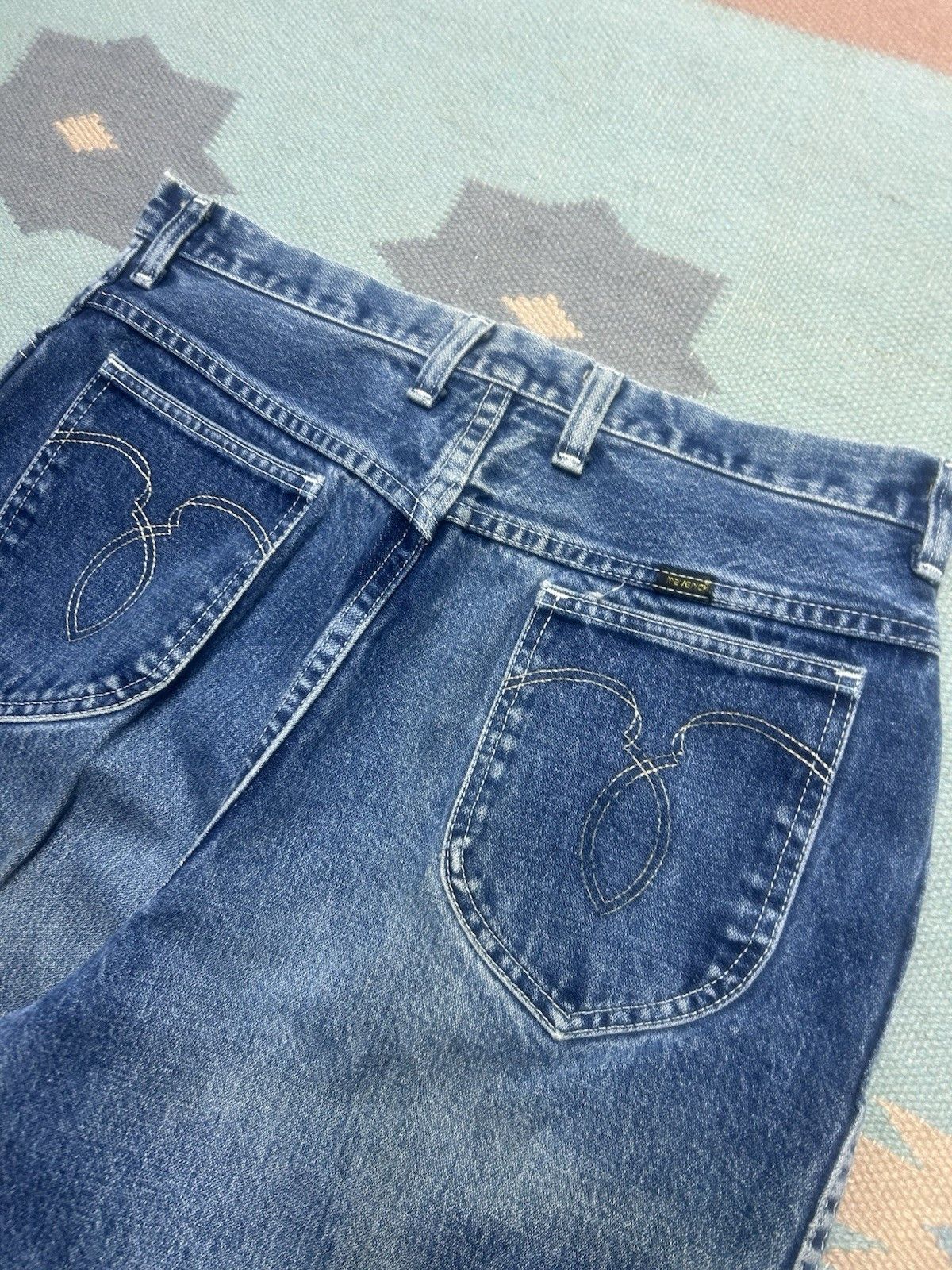 Vintage Vintage 70s Maverick jeans faded bootcut flare 16 31x34 Size 31" - 10 Thumbnail