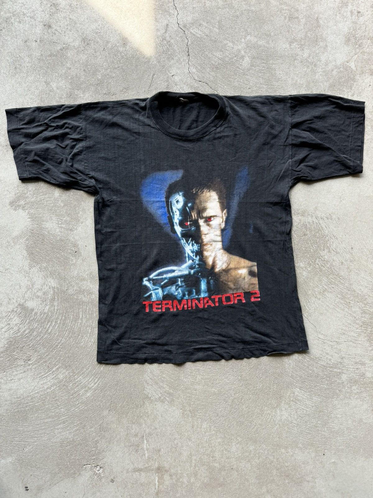 Vintage 90s Terminator 2 Movie Graphic Faded T Shirt