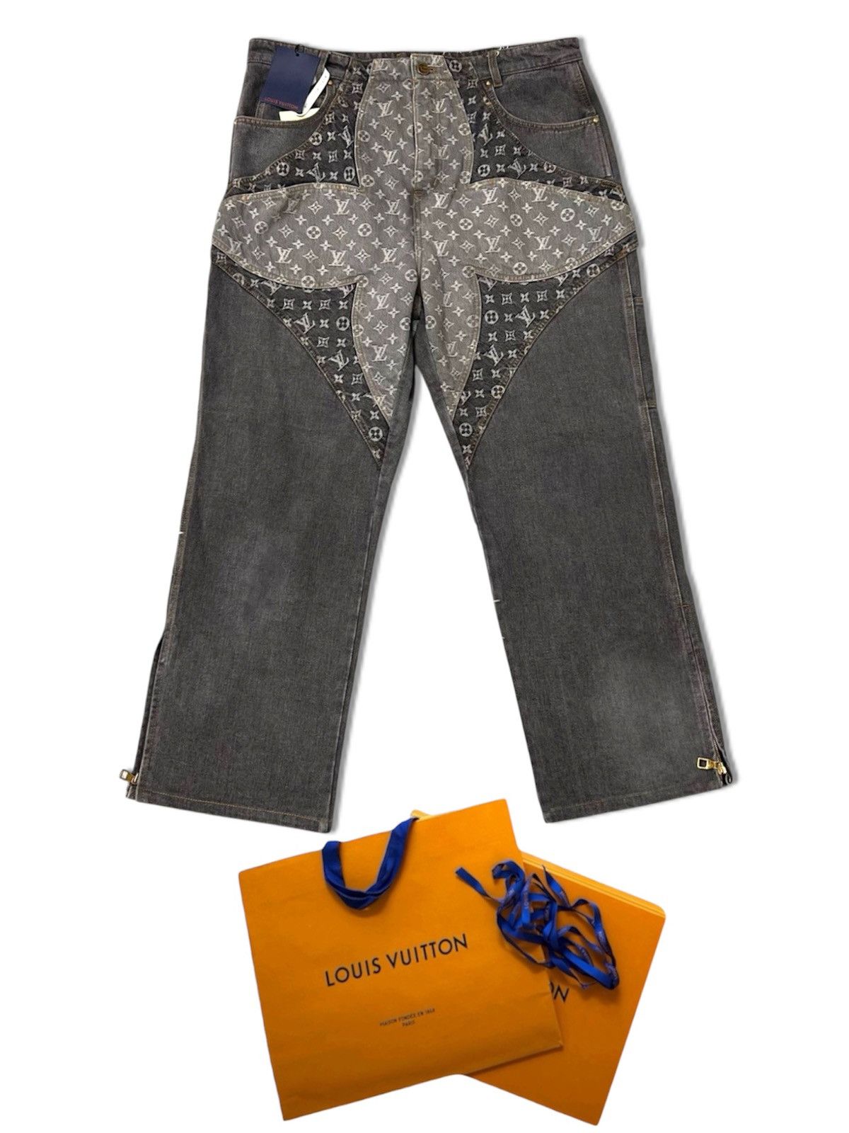 Louis Vuitton LOUIS VUITTON MONOGRAM FLOWER DENIM PANTS | Grailed