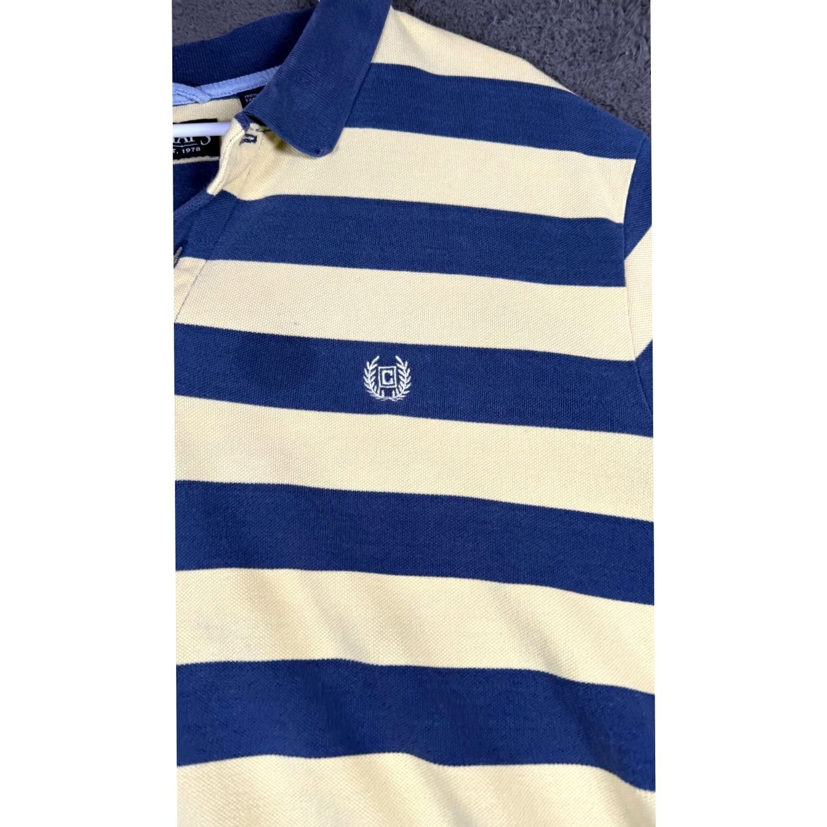 Chaps Chaps Polo Shirt Short Sleeve Classic Fit XXL Blue Striped Casual Golf Mens Size US XXL / EU 58 / 5 - 2 Thumbnail