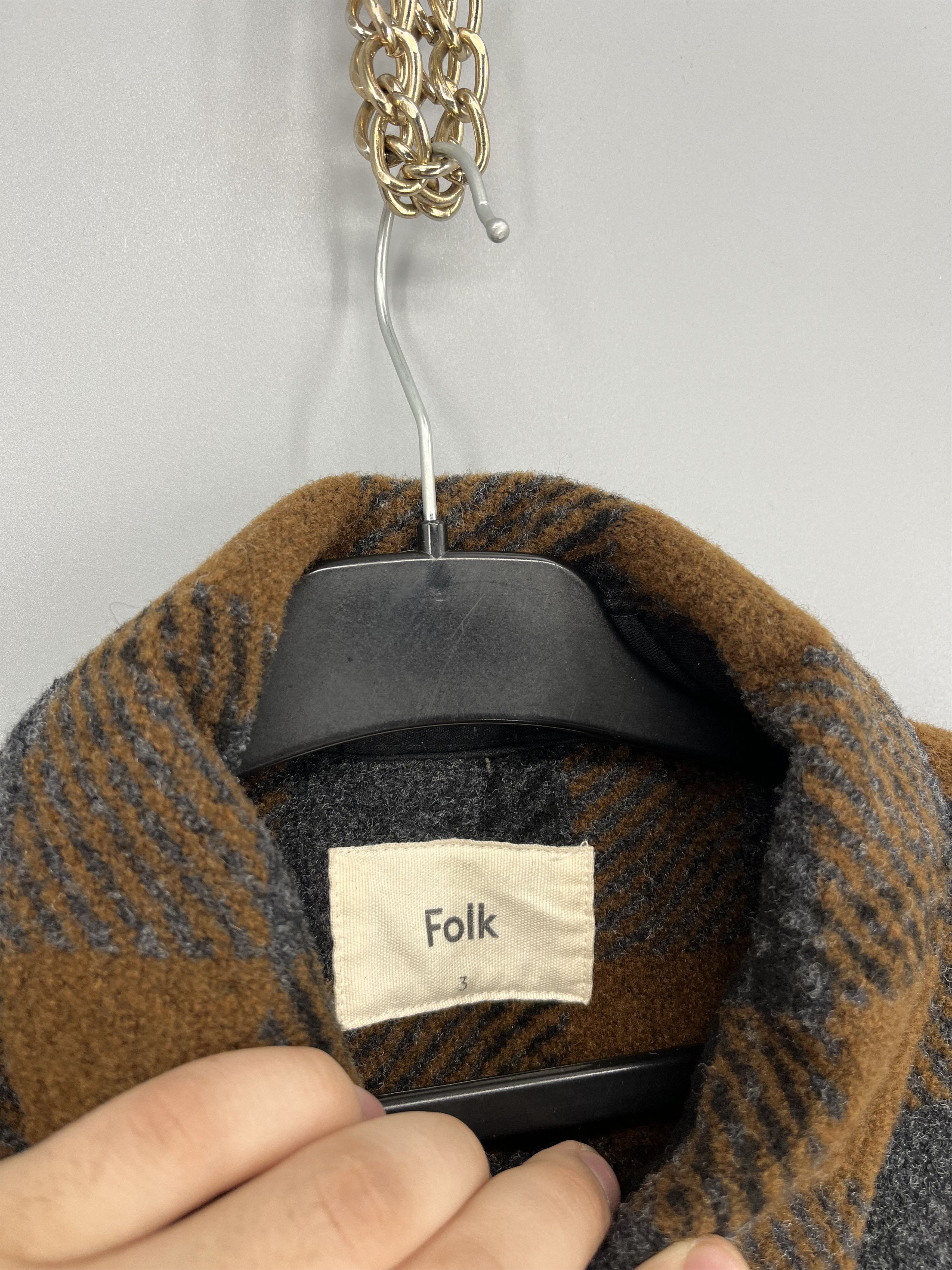 Folk Folk Ryburn Check Olive Green Flannel Over Shirt Chore Size US M / EU 48-50 / 2 - 6 Thumbnail