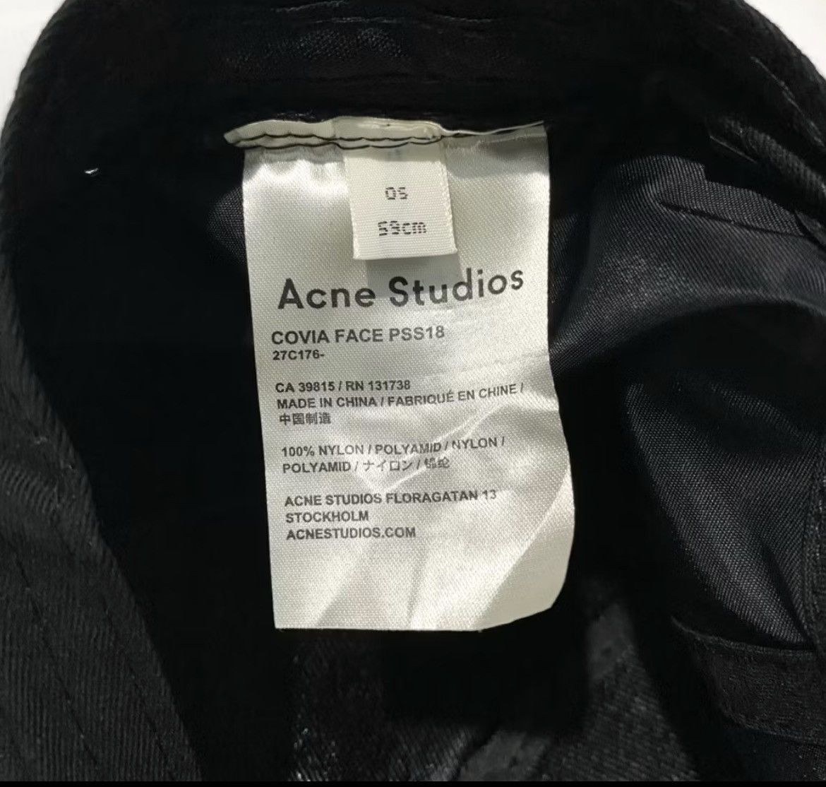 Acne Studios Acne Studios Covia Face Hat Hitam OSFA Unisex Size ONE SIZE - 5 Thumbnail