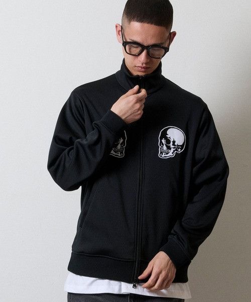 Number (N)ine NUMBER (N)INE 2P SKULL WAPPEN JERSEY STAND TRACK JACKET 3 Size US L / EU 52-54 / 3 - 6 Thumbnail