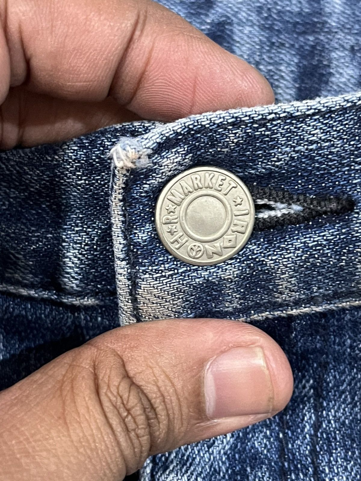 Blue Blue Japan × HOLLYWOOD RANCH MARKET × Japan Blue Vintage Hollywood Ranch Market Slim Fit Distressed Denim Size US 32 / EU 48 - 9 Thumbnail