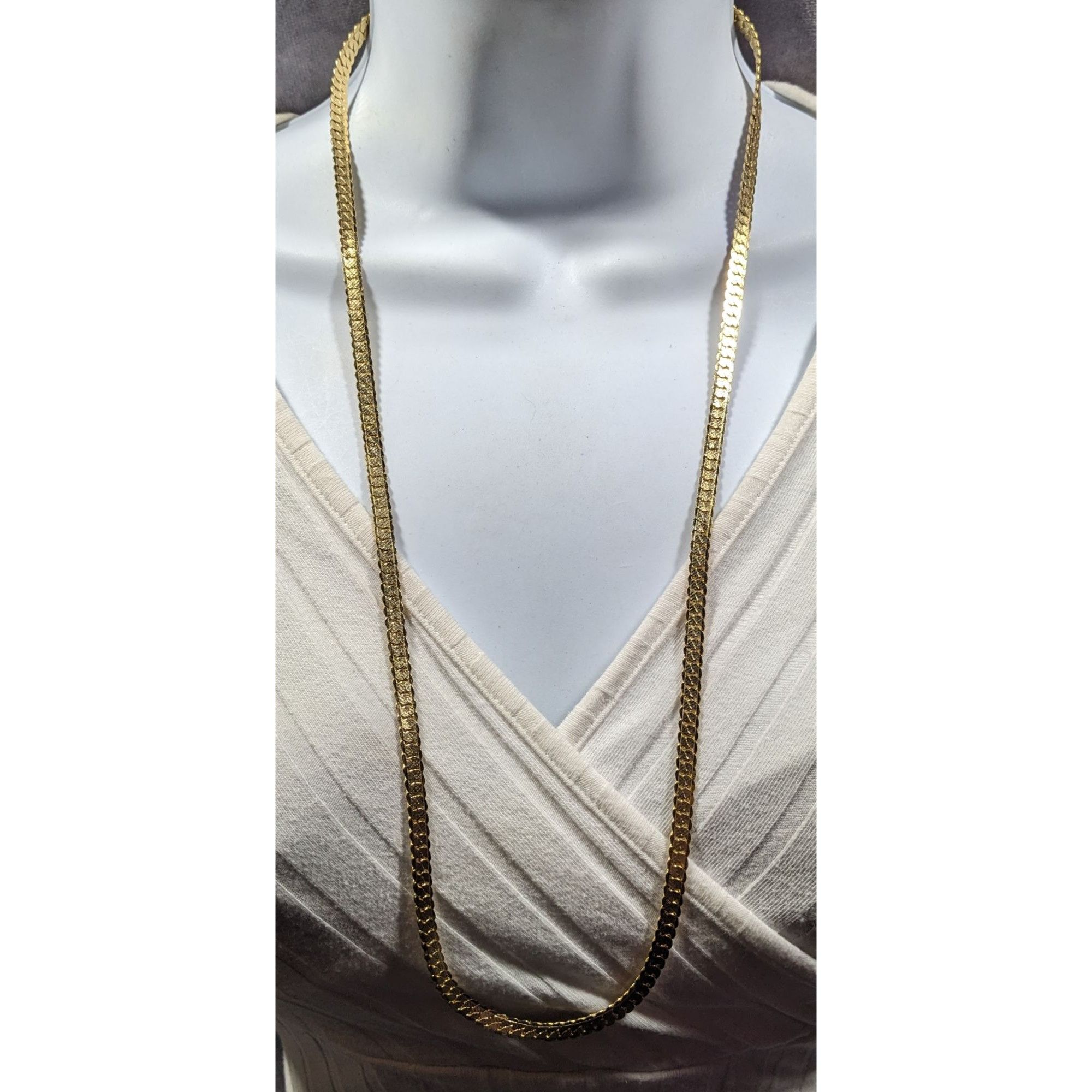 Other Bright Gold Tone Flattened Link Chain Necklace Size ONE SIZE - 3 Thumbnail