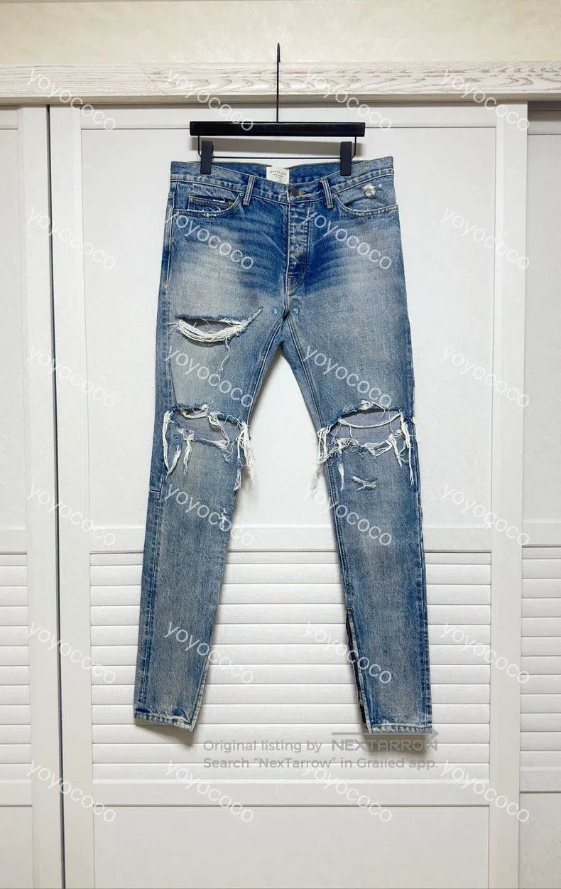 Fear of God Fear of God 4th Season 2nd Knife Cut Destruction Blue Cow Size US 32 / EU 48 - 1 Thumbnail